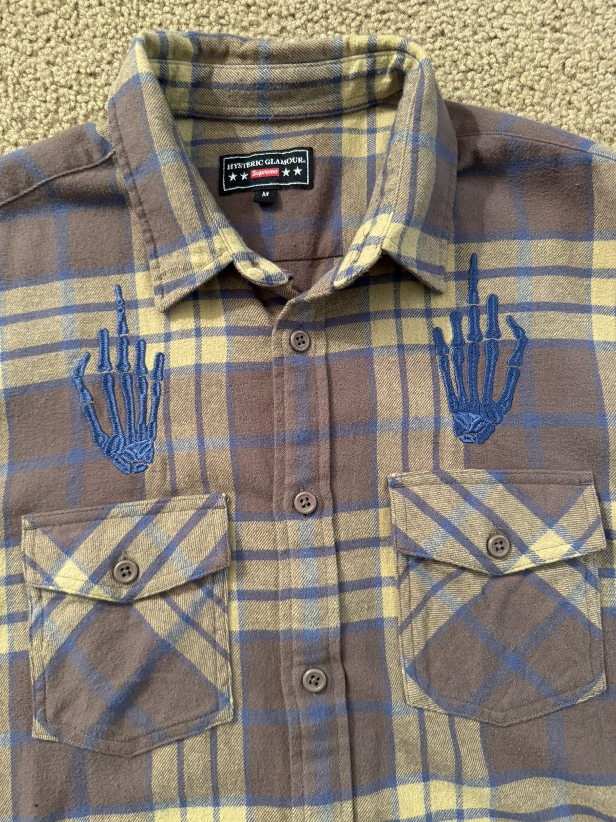 Hysteric Glamour × Supreme Supreme x Hysteric Glamour Skeleton Middle Finger Flannel Size US M / EU 48-50 / 2 - 4 Thumbnail