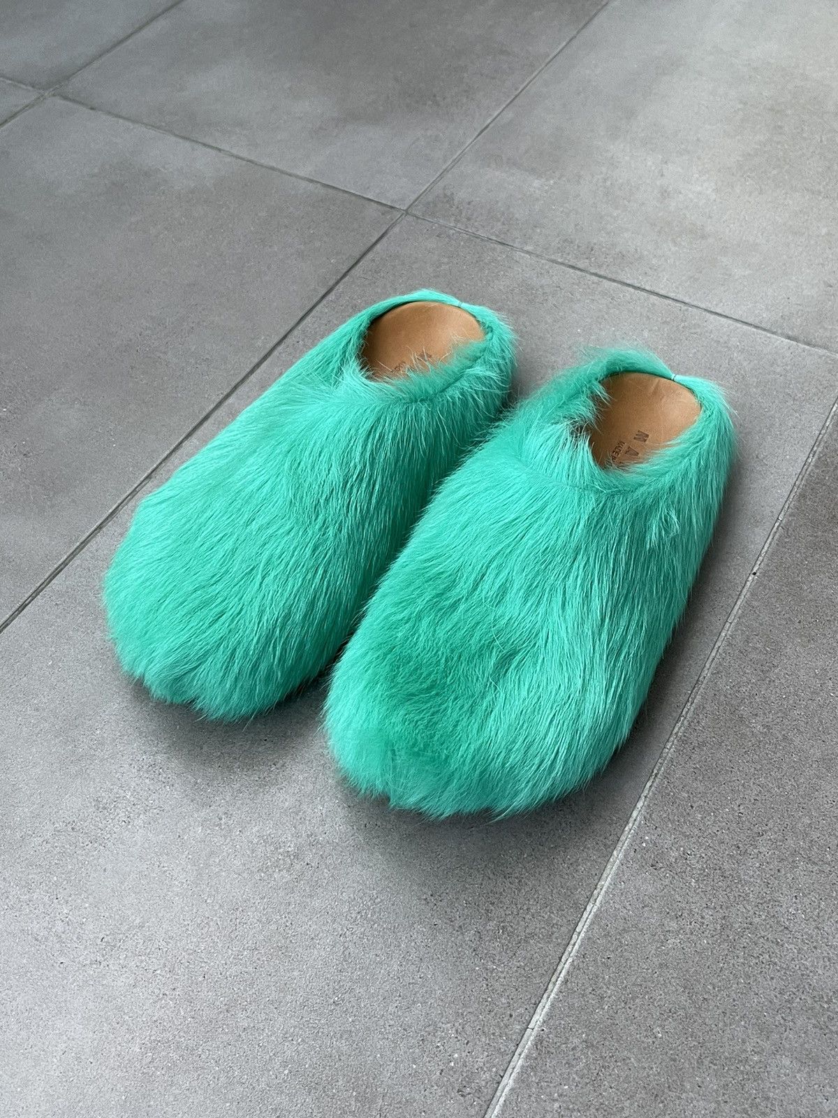Marni !DS! SS23 Marni Fussbet Calf Hair Turqoise Sabot Clogs Size US 10 / EU 43 - 6 Thumbnail