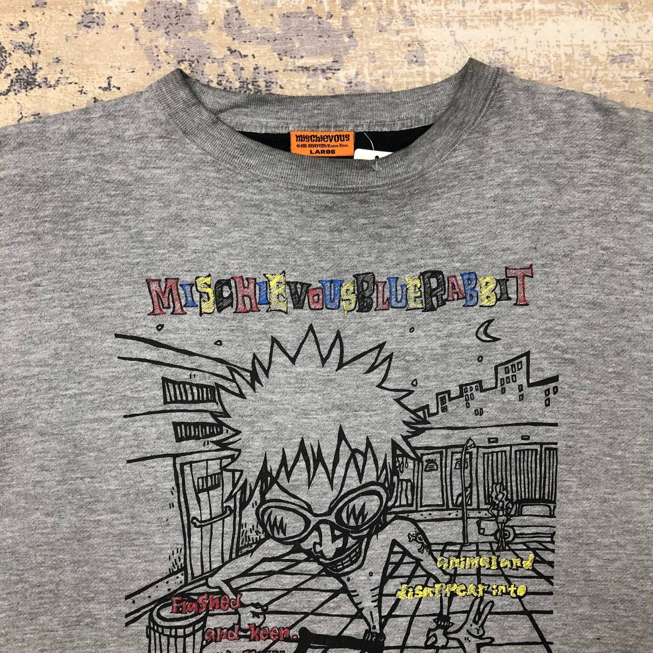 Japanese Brand Y324 JAPAN PUNK MISCHIEVOUS BLUE RABBIT SWEATSHIRT Size US L / EU 52-54 / 3 - 5 Thumbnail