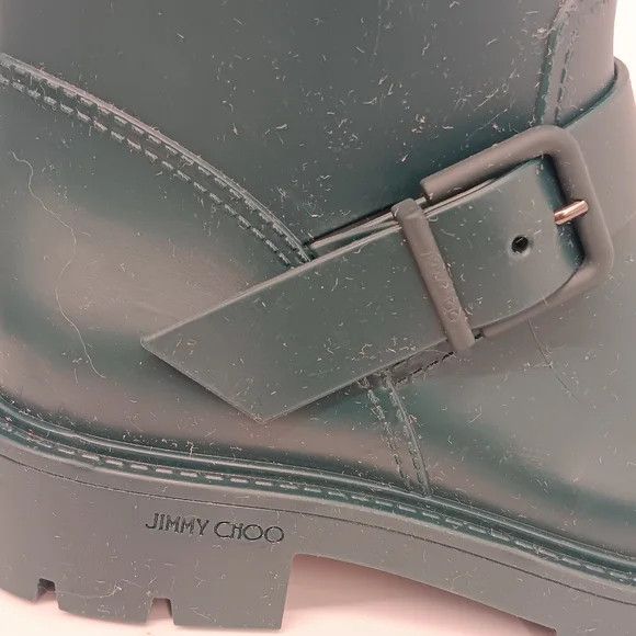 Jimmy Choo Jimmy Choo Yael Dk Green Biodegradable Rubber Rain Boots- 36 Size US 6 / IT 36 - 8 Thumbnail