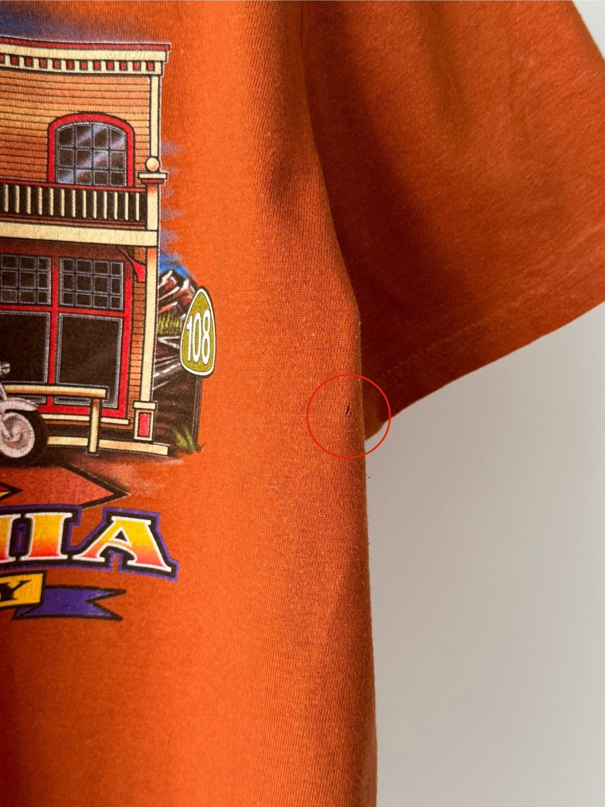 Harley Davidson × Vintage Vintage 2009 Harley Davidson ‘Jamestown’ Orange T-Shirt Size US L / EU 52-54 / 3 - 7 Thumbnail