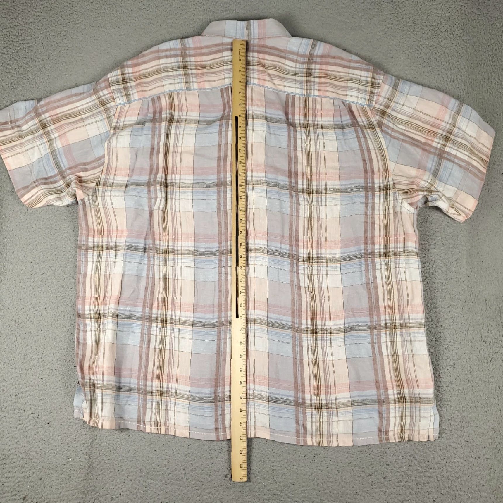Tommy Bahama Tommy Bahama Shirt Mens 2XL Blue Plaid Linen Hawaiian Button Up Short Sleeve Shirt Size US XXL / EU 58 / 5 - 4 Thumbnail