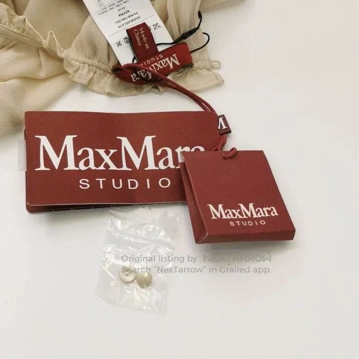 Max Mara Maxmara Studio Silk Solid Round Neck Top. Size XL / US 12-14 / IT 48-50 - 5 Thumbnail