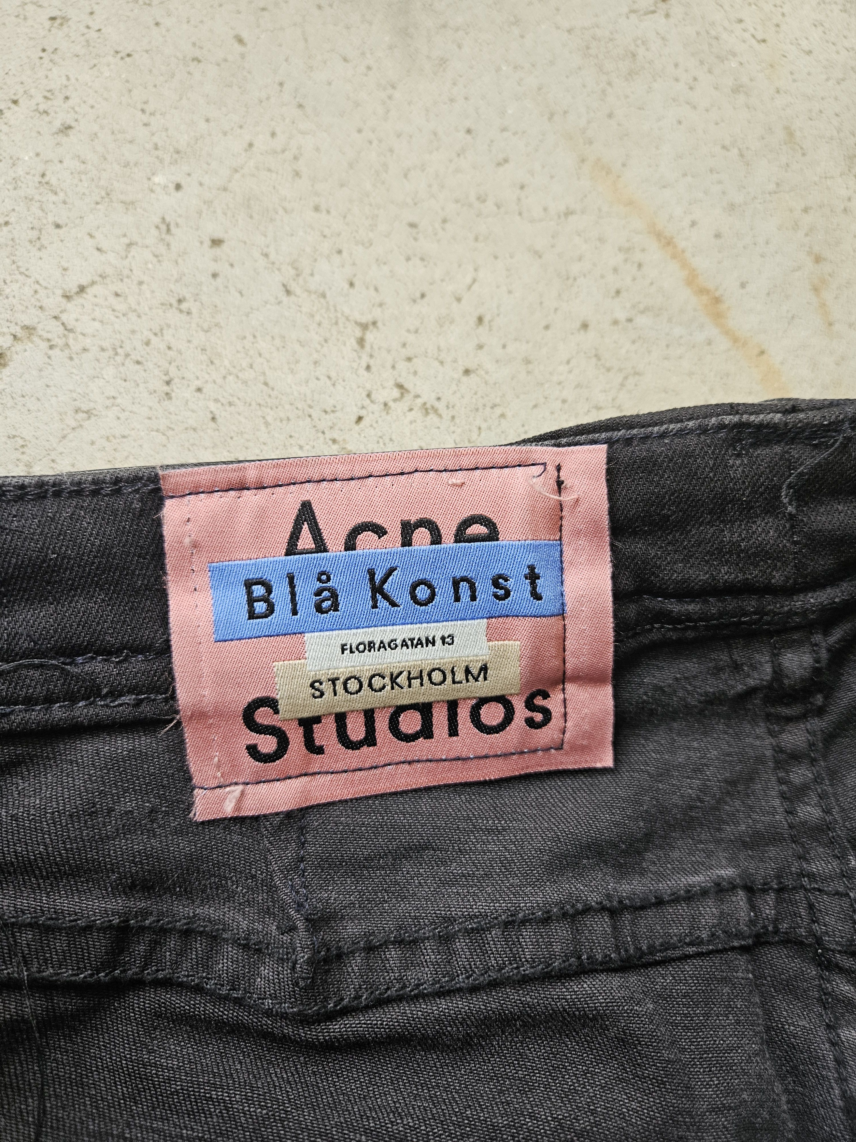 Acne Studios Blå Konst Climb Used Blk Back Patch Black Denim Jeans Size US 28 / EU 44 - 9 Thumbnail