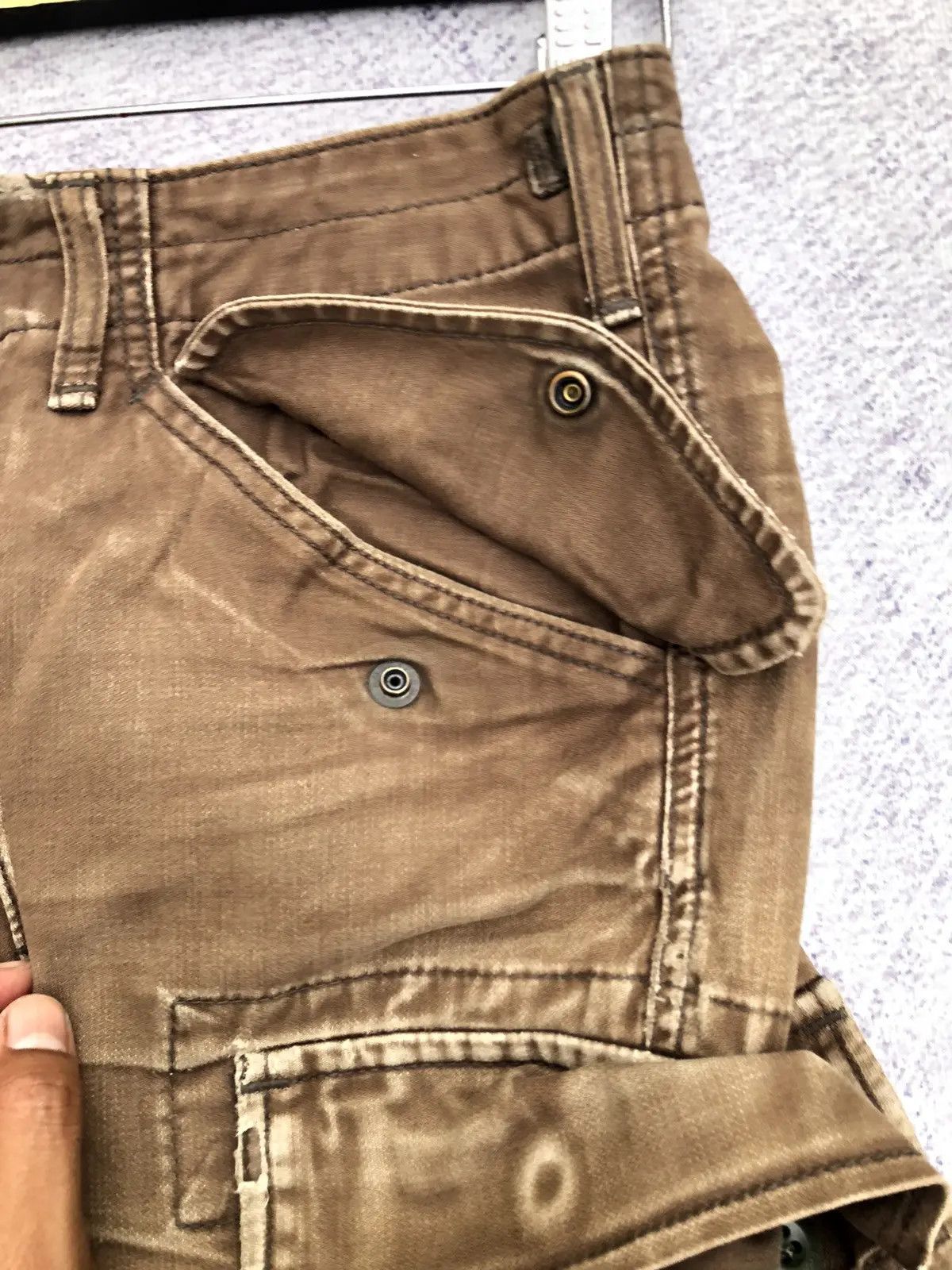 Japanese Brand × Vintage Japanese Cargo Pants Faded Brown Vintage Pattern Size US 26 / EU 42 - 7 Thumbnail