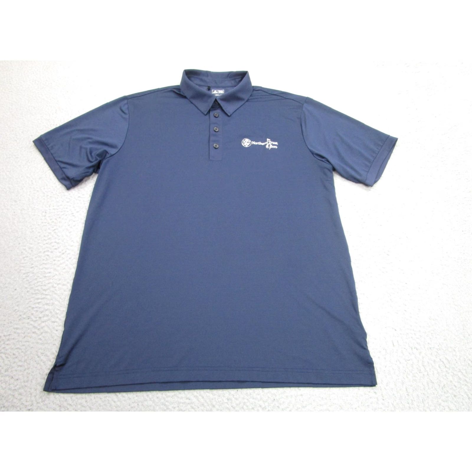 Adidas VINTAGE? (No) — start with: Adidas Golf Polo Shirt Mens Large Navy Climalite Northern Trust Open Golf Size US L / EU 52-54 / 3 - 2 Thumbnail