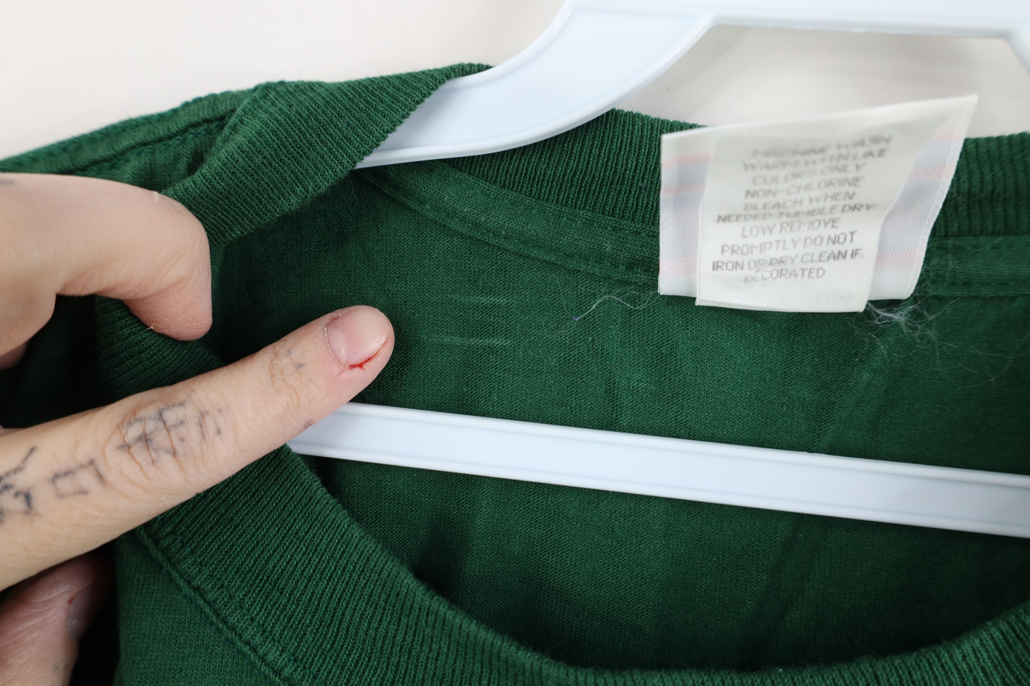 Vintage Vintage 90s Bike Faded Blank Pocket T-Shirt Green Cotton USA Size US M / EU 48-50 / 2 - 7 Thumbnail