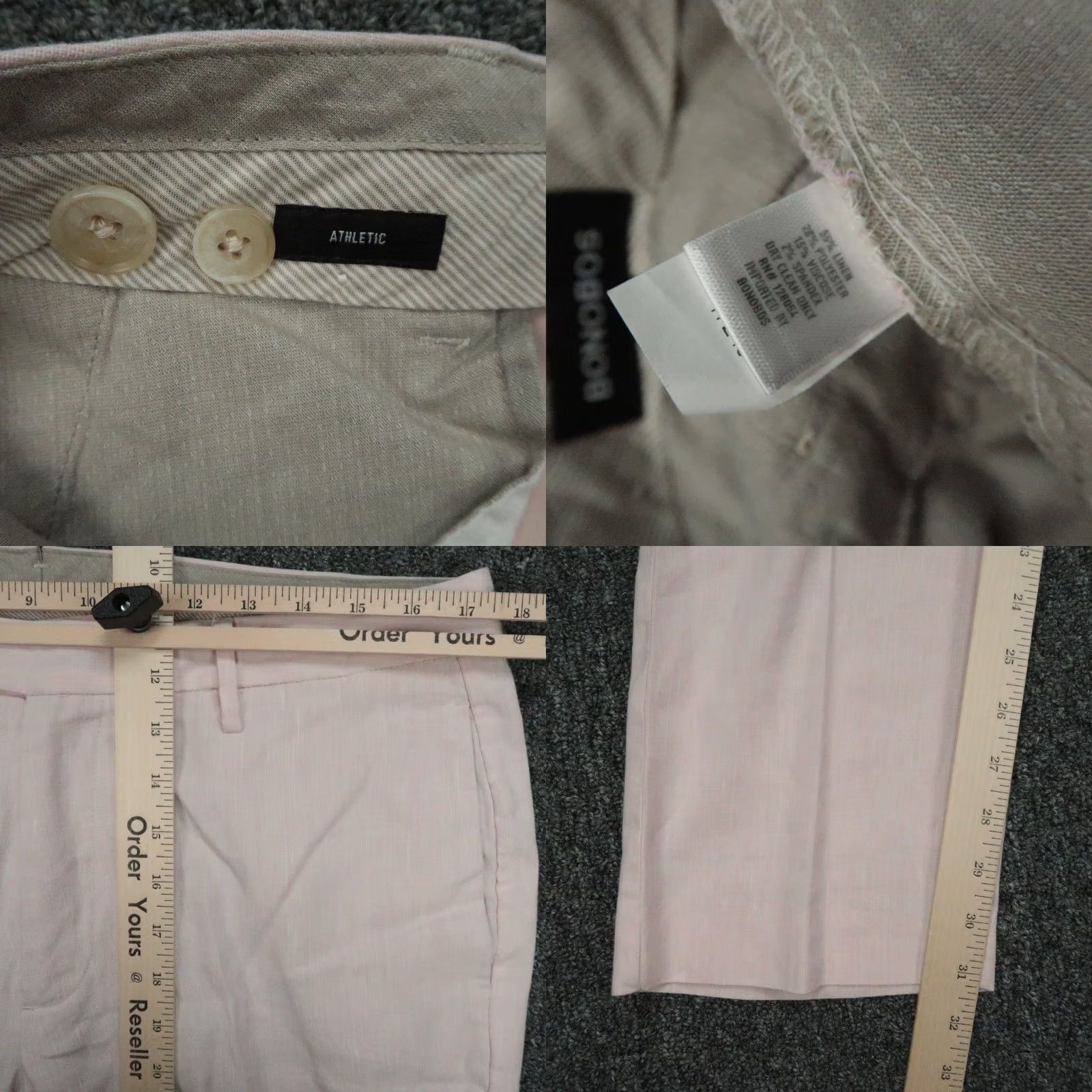 Bonobos Bonobos Pants Mens 34x32 Pink Linen Blend Chino Lightweight Stretch Flat Front Slim Athletic - Mens Pants Pink Linen Blend Chino Lightweight Stretch Size US 34 / EU 50 - 8 Thumbnail