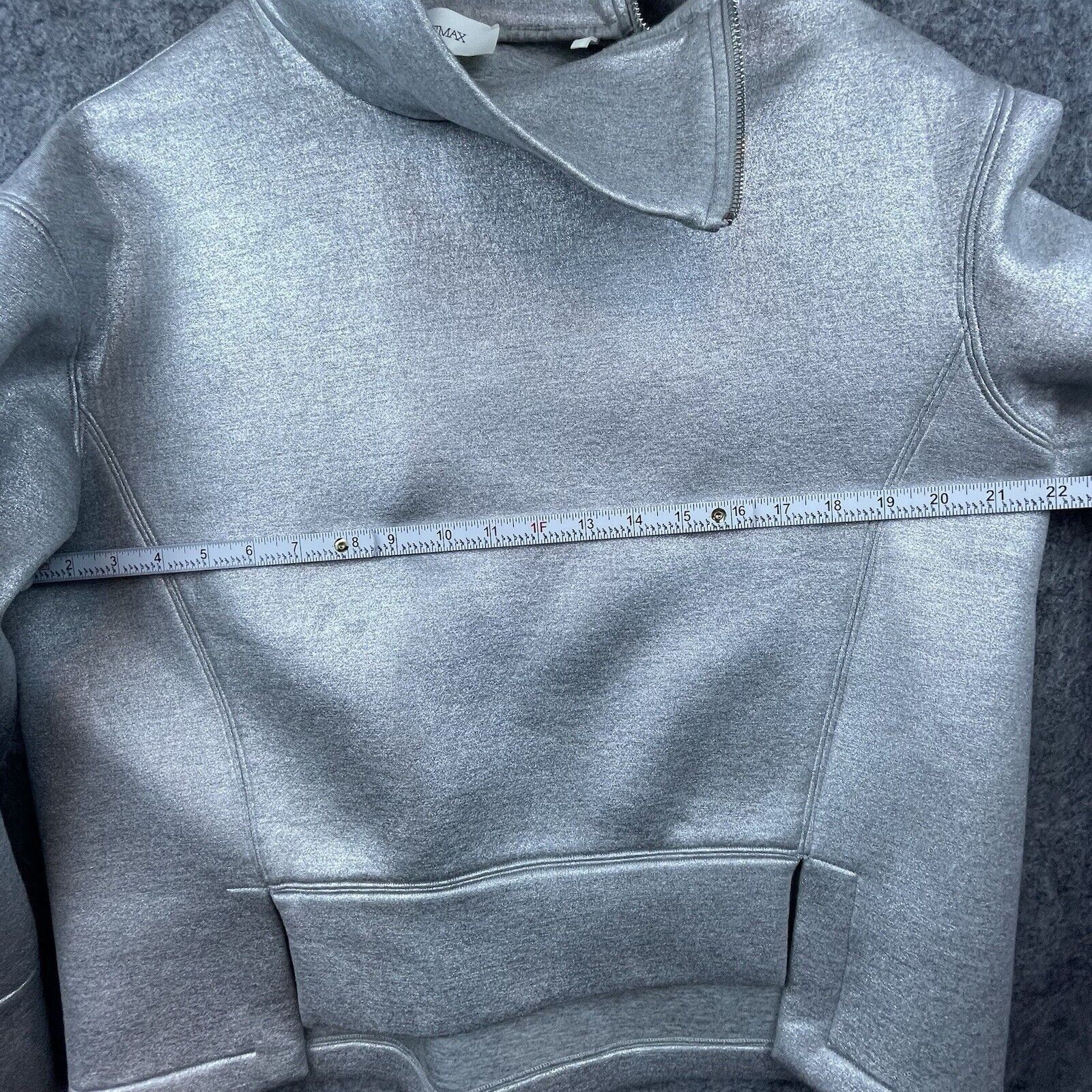 Sportmax Sportmax Sweatshirt Small Silver Cropped Futuristic Metallic Size S / US 4 / IT 40 - 5 Thumbnail