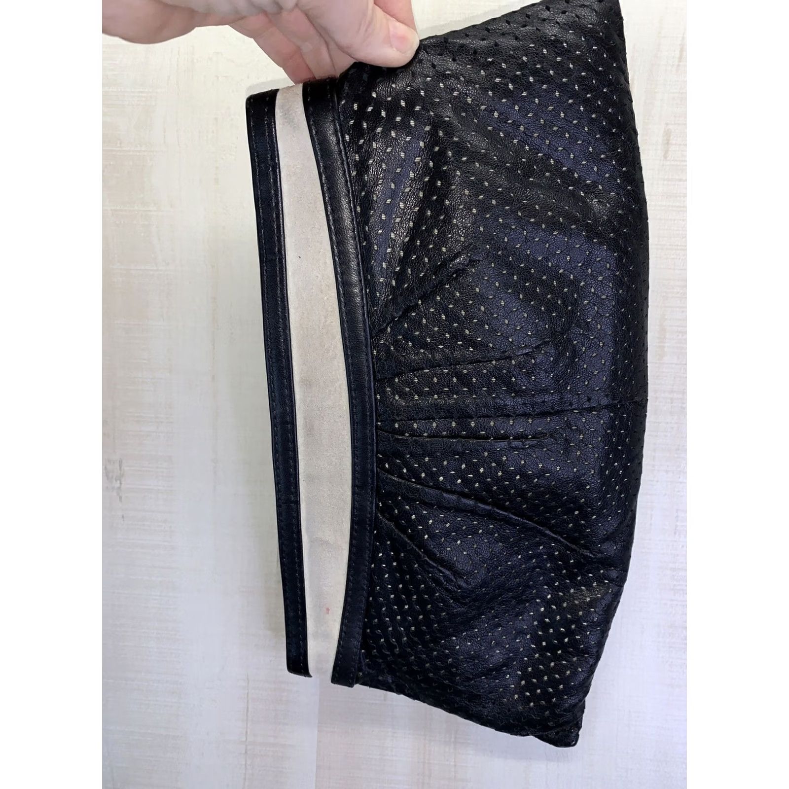 Vintage Lauren Merkin Clutch Bag-4622 Faux Leather/Suede Black Small Women’s Bag, Clutch, Black, Faux Leather Size ONE SIZE - 3 Thumbnail