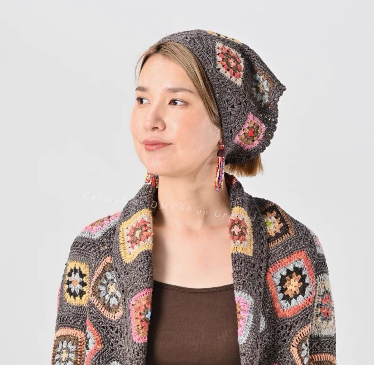 45rpm 45R Hand-Crocheted Granny Square Scarf Size ONE SIZE - 1 Thumbnail