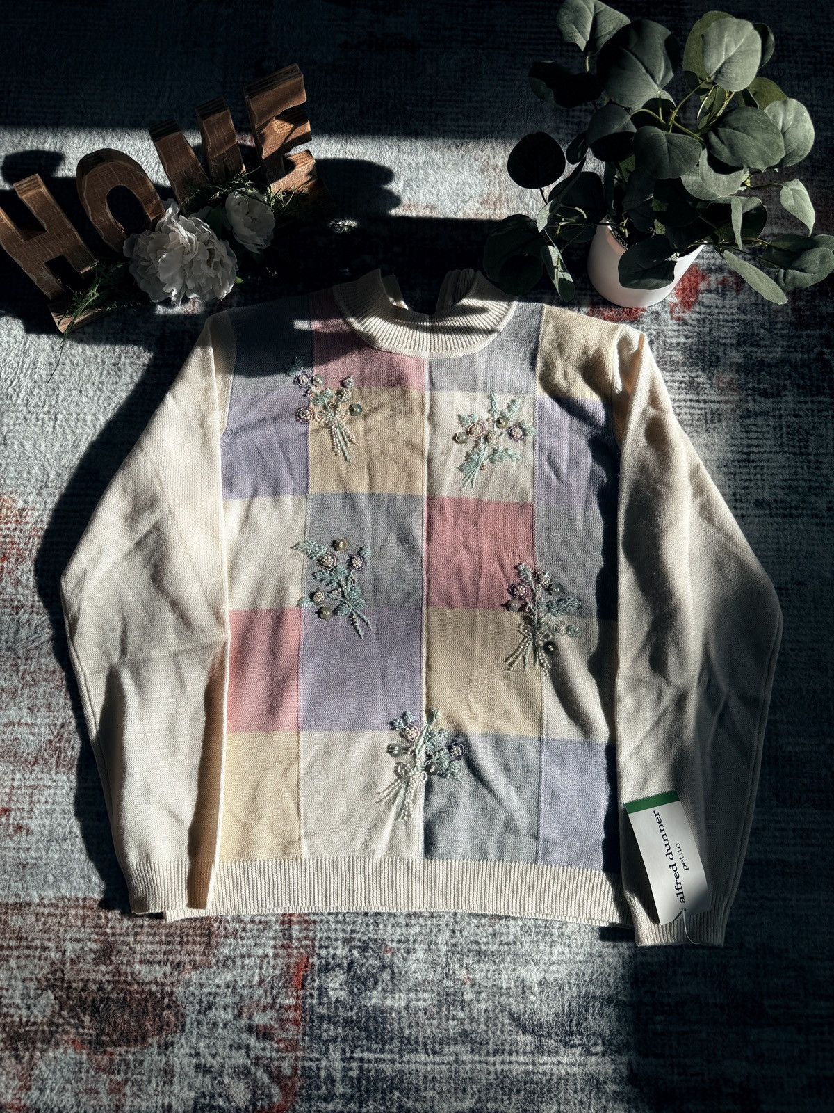 Japanese Brand × Vintage Vintage 90s Floral Knit Sweater Alfred Dunner Pastel Womens Size S / US 4 / IT 40 - 1 Thumbnail