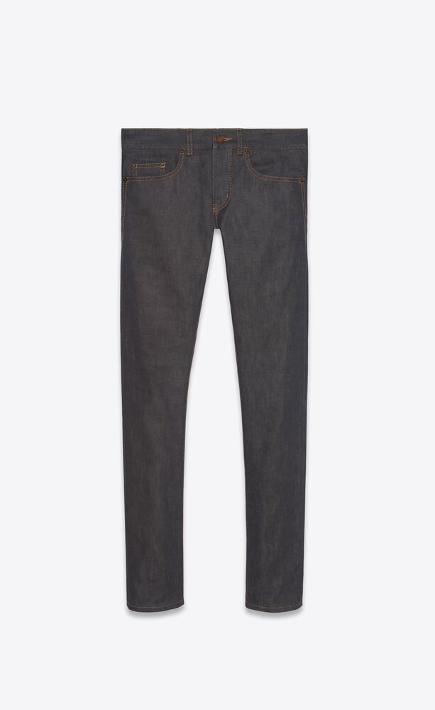 Saint Laurent Paris o1b1hav111125 Slim Fit Jeans in Raw Denim in Indigo Size US 34 / EU 50 - 1 Thumbnail