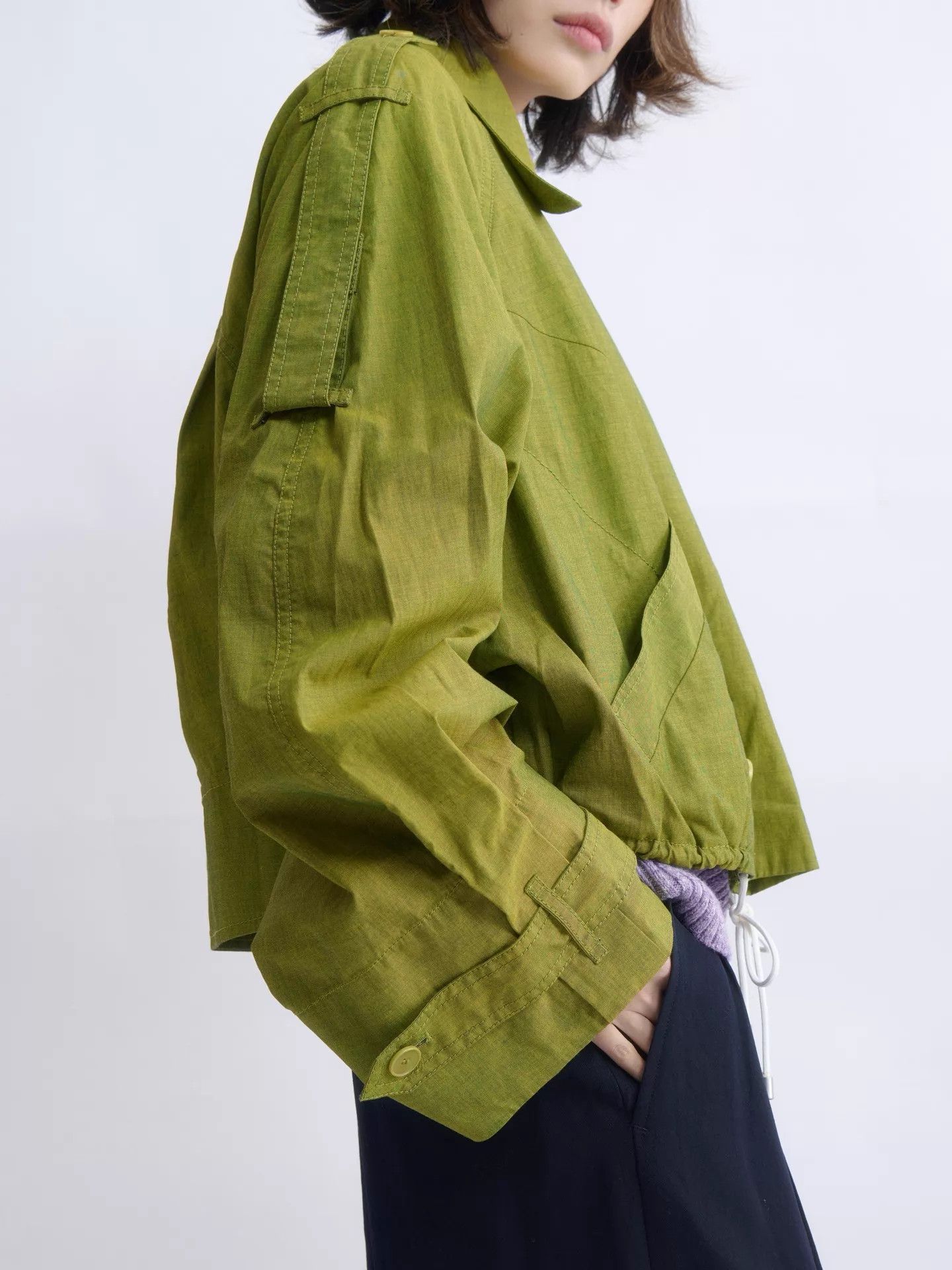 Christian Wijnants Christian Wijnants moss green boxy short jacket Size XS / US 0-2 / IT 36-38 - 3 Thumbnail