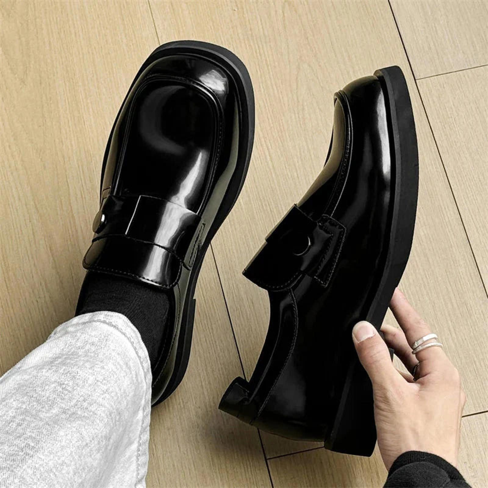 Leather Patent Box Toe Loafers Size US 11 / EU 44 - 8 Thumbnail
