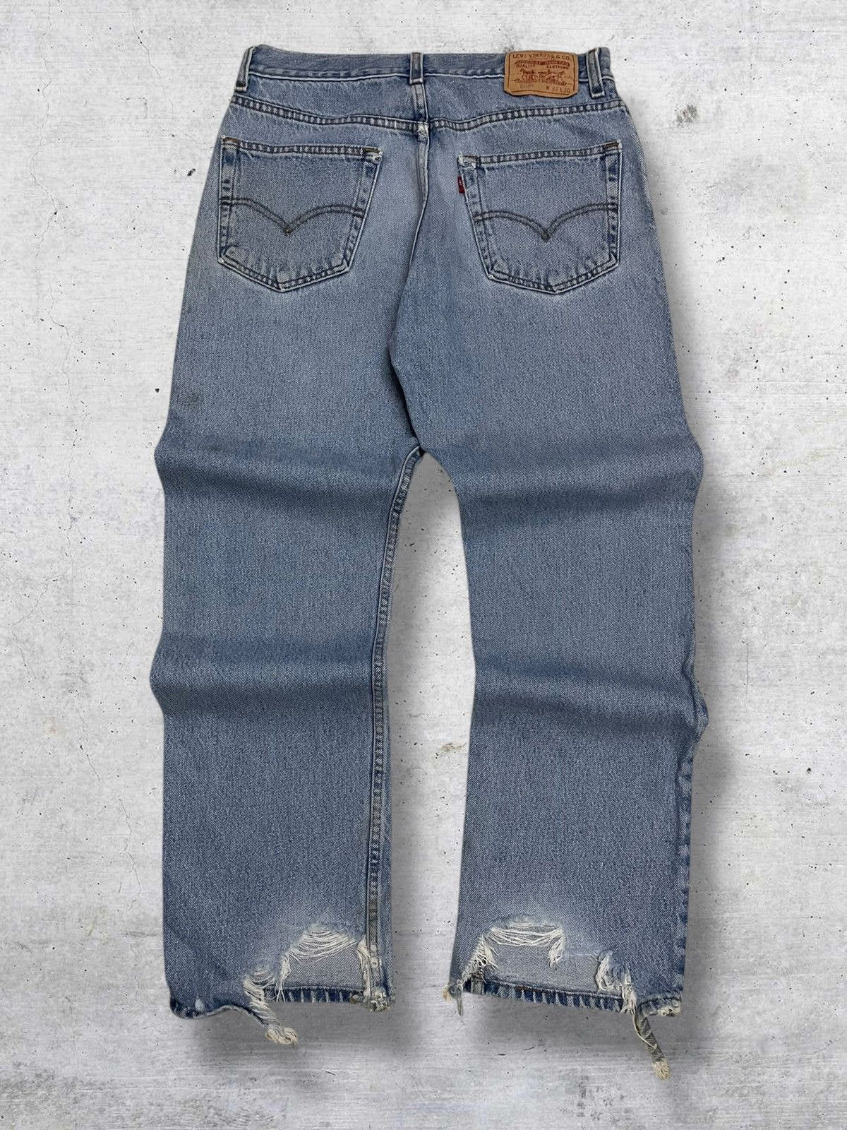 Levi's Vintage Clothing VINTAGE 505 LEVIS USA DESIGNER 90S BLUEWASHED RIPPED DENIM Size US 30 / EU 46 - 8 Thumbnail
