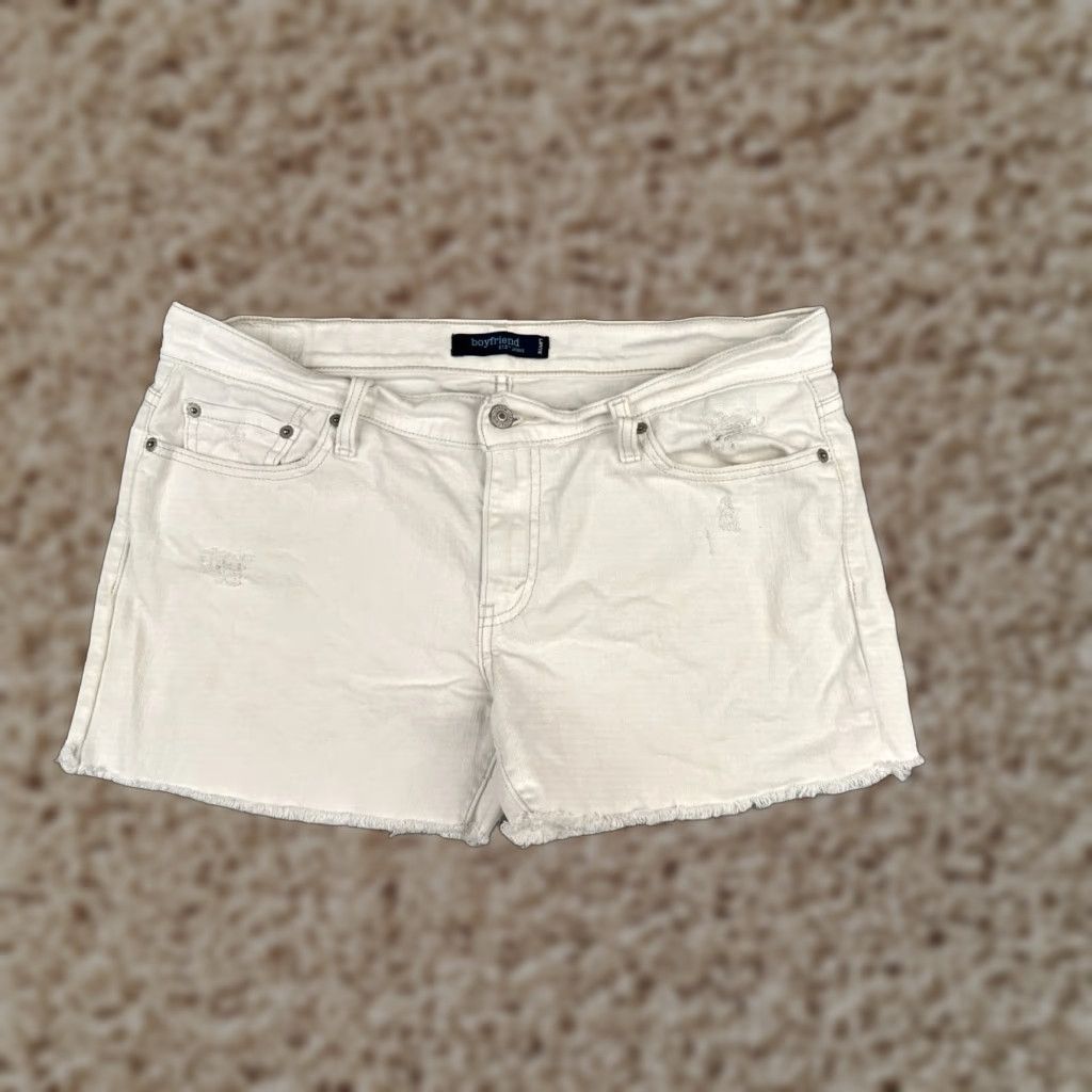 Levi's Levi's Shorts Juniors 11 Women 34x4 White Denim Cut-Off Distressed Zip Cotton Size 32" / US 10 / IT 46 - 1 Thumbnail