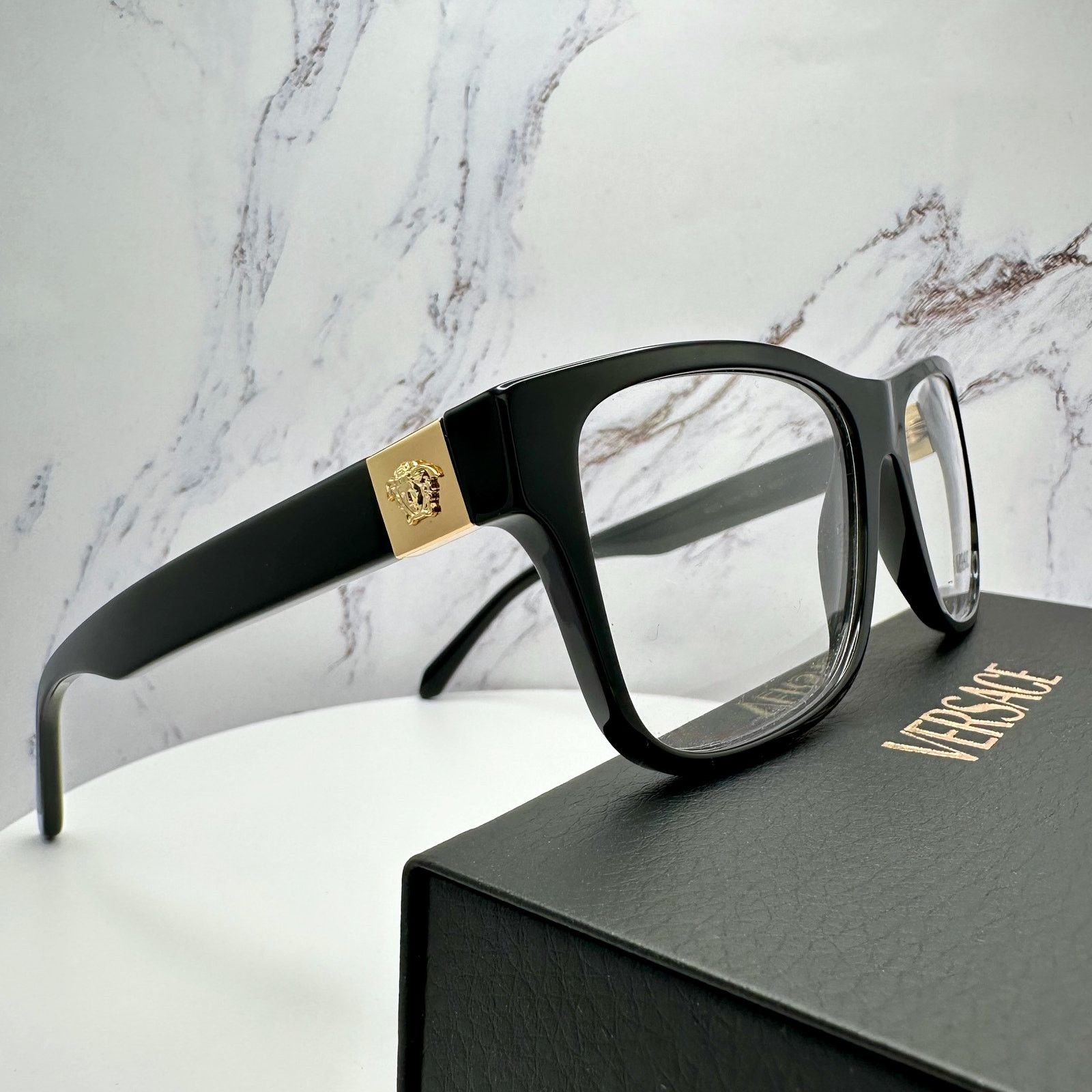 Versace New VERSACE Eyeglasses Black Square Gold Medusa Versace Size ONE SIZE - 10 Thumbnail