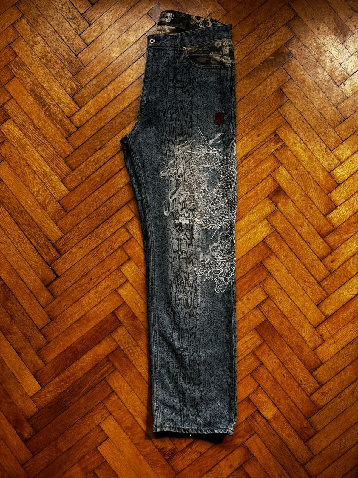 Japanese Brand × Vintage Karakuri Tamashi rare vintage embroidered pants Size US 36 / EU 52 - 3 Thumbnail