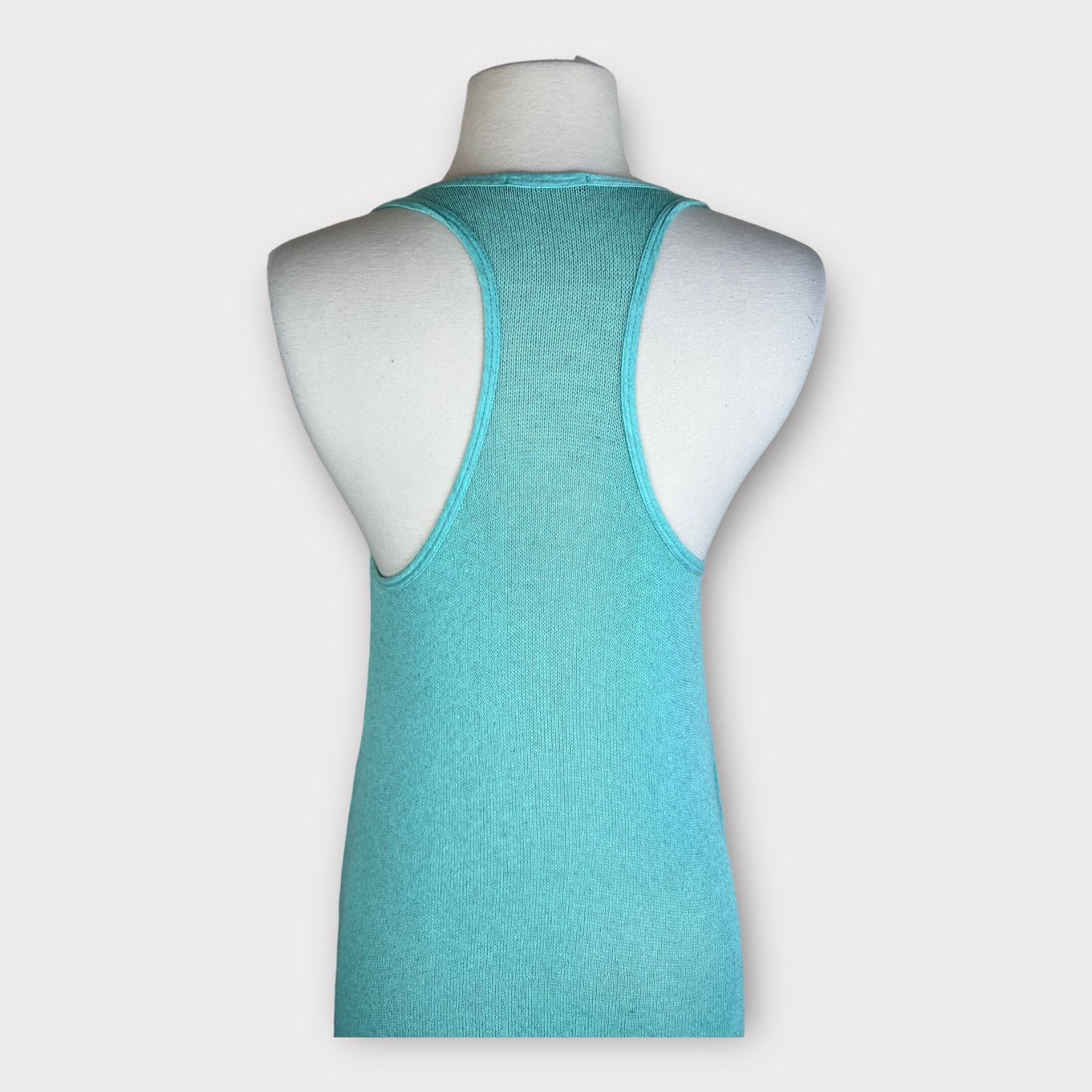 Nordstrom Soprano | Aqua Hi-low Jersey Front Knit Back Tank Top Size M / US 6-8 / IT 42-44 - 8 Thumbnail