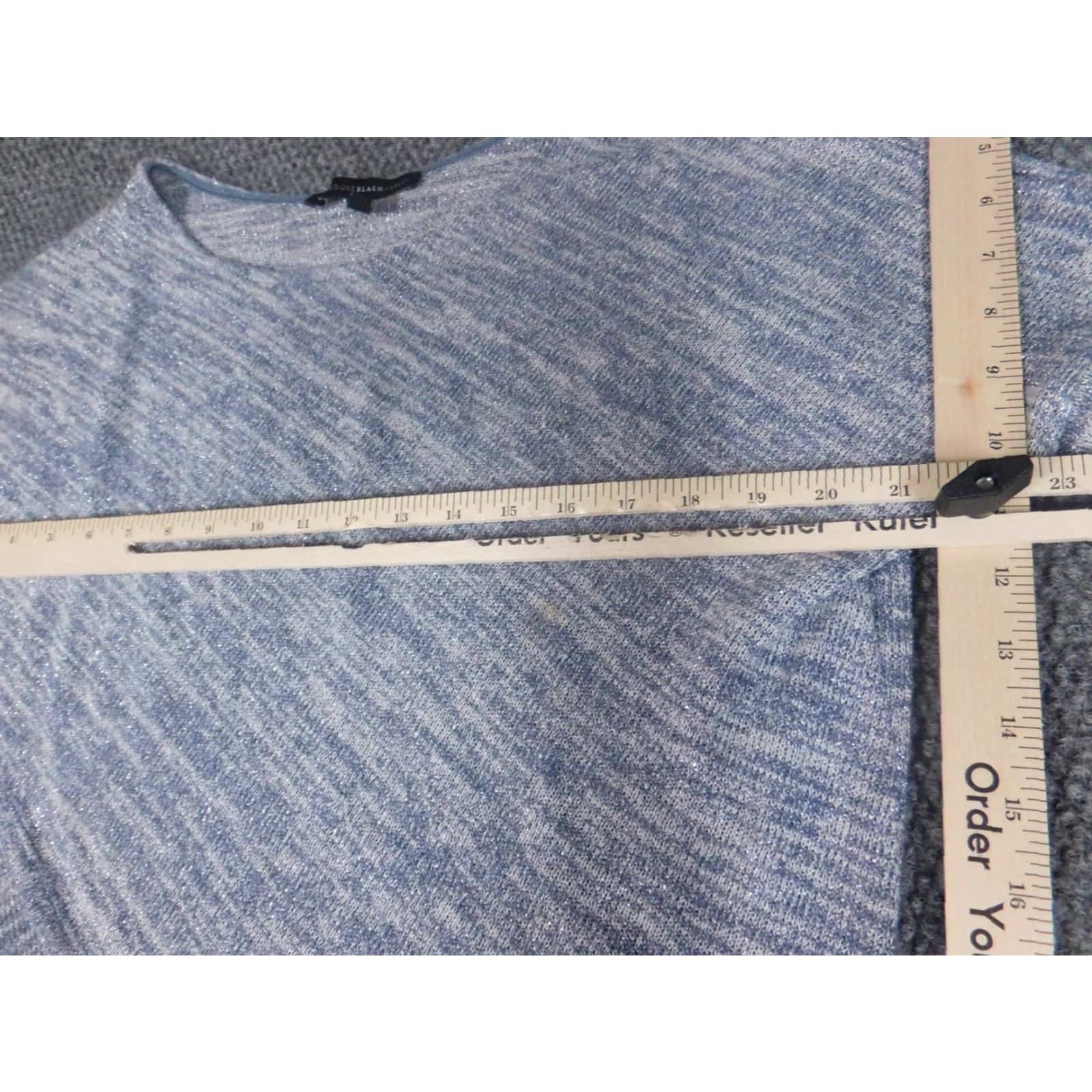 White House Black Market White House Black Market Blouse XS Women Blue Short Sleeve Crew Neck Cap Sleeve Pullover Lace Ruffle Casual Classic Stretch Size XS / US 0-2 / IT 36-38 - 5 Thumbnail