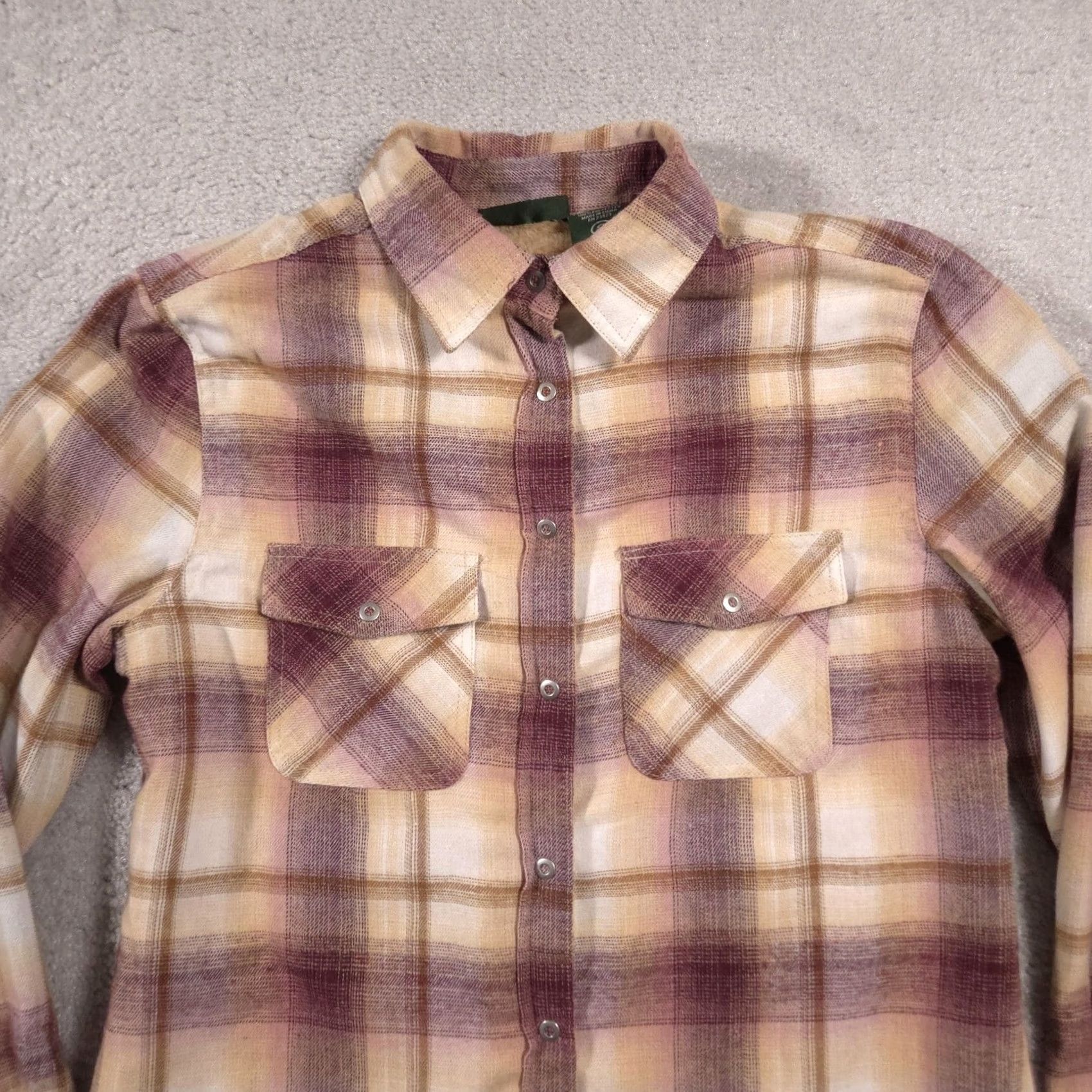 Vintage Stillwater Supply Flannel Shirt Womens Small Plaid Sherpa Lined Snap Front Size S / US 4 / IT 40 - 3 Thumbnail