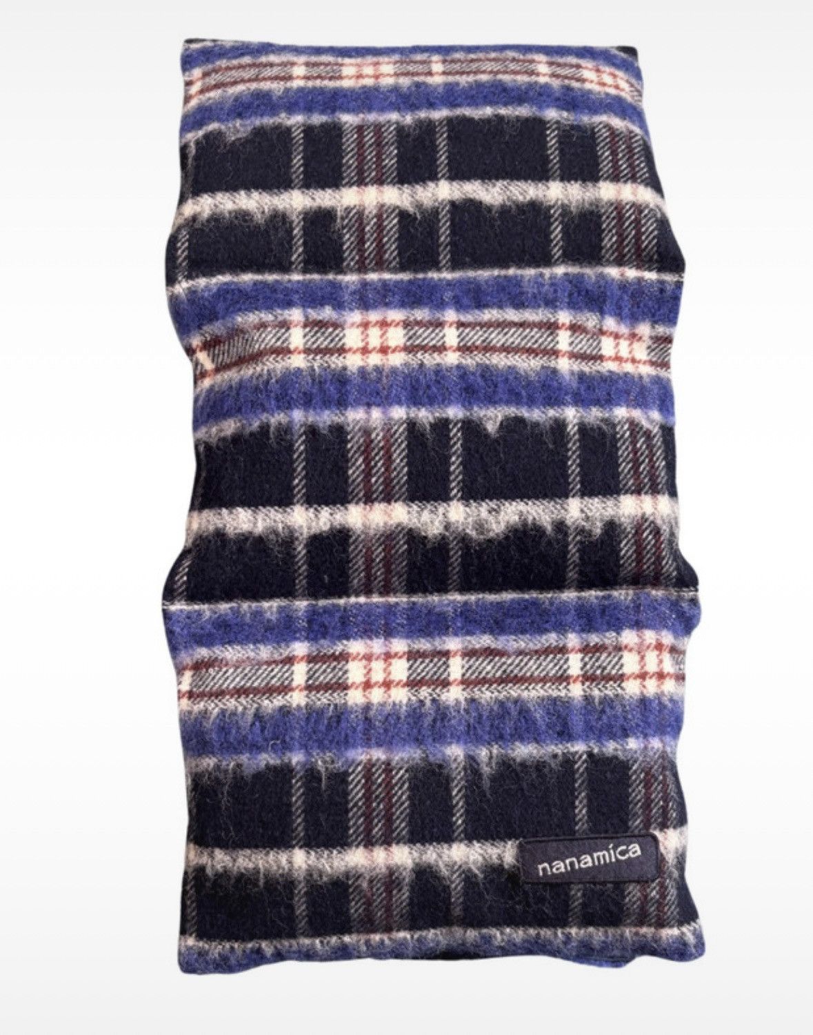 Nanamica Nanamica Blue Down Wool Check Muffler Scarf Size ONE SIZE - 3 Thumbnail