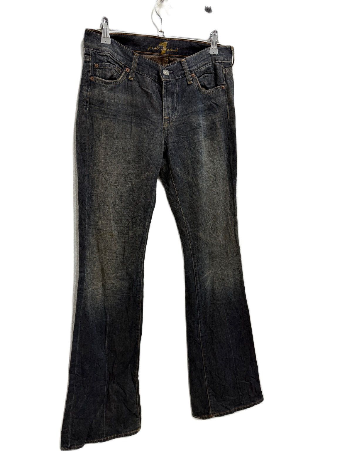7 For All Mankind × The Great China Wall Flare Denim 7 For All Mankind Distress Style Made in USA Size US 31 - 4 Thumbnail
