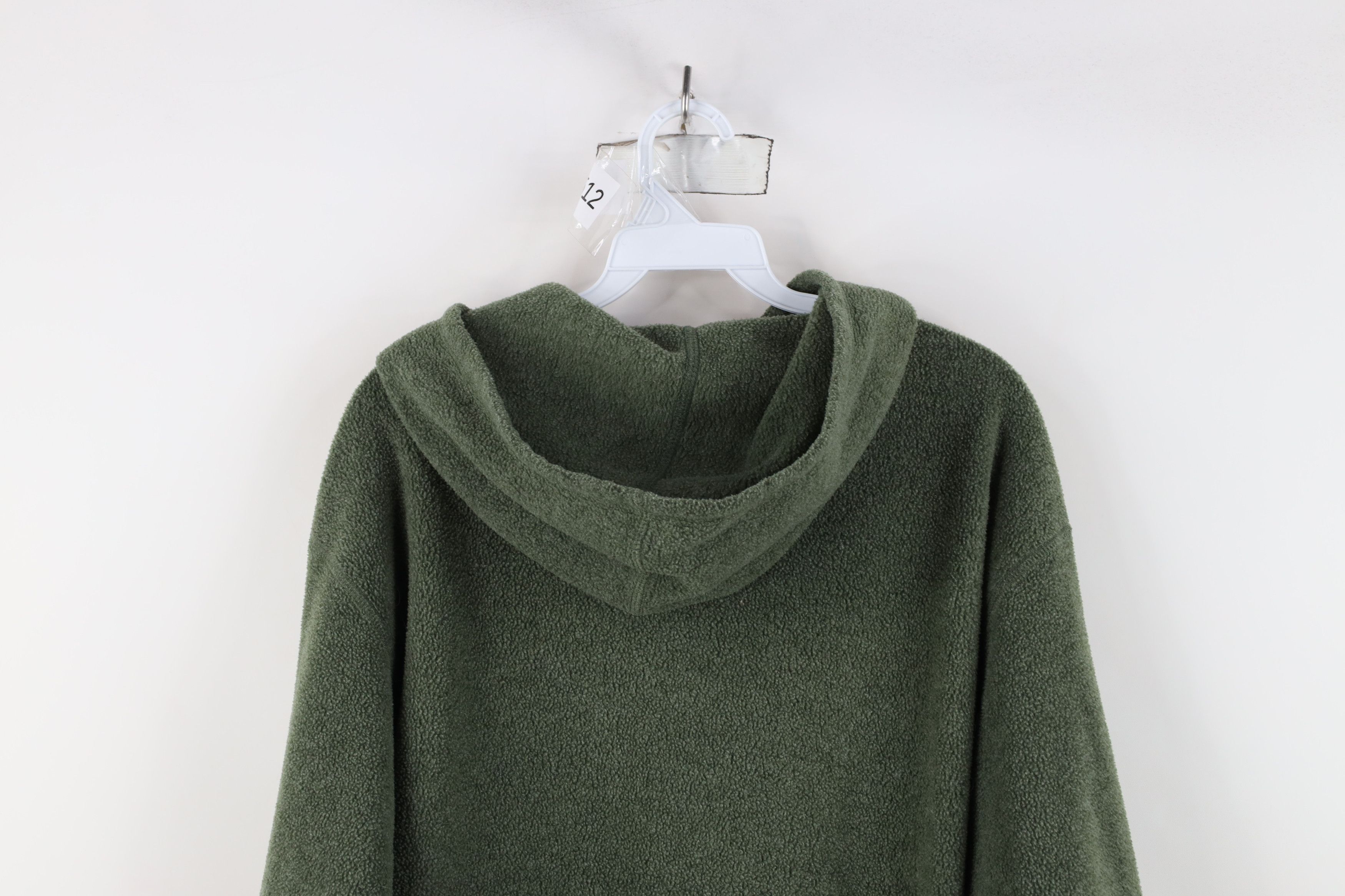 Eddie Bauer × Vintage Vintage 90s Eddie Bauer Blank Fleece Hoodie Sweatshirt Green Size US M / EU 48-50 / 2 - 9 Thumbnail