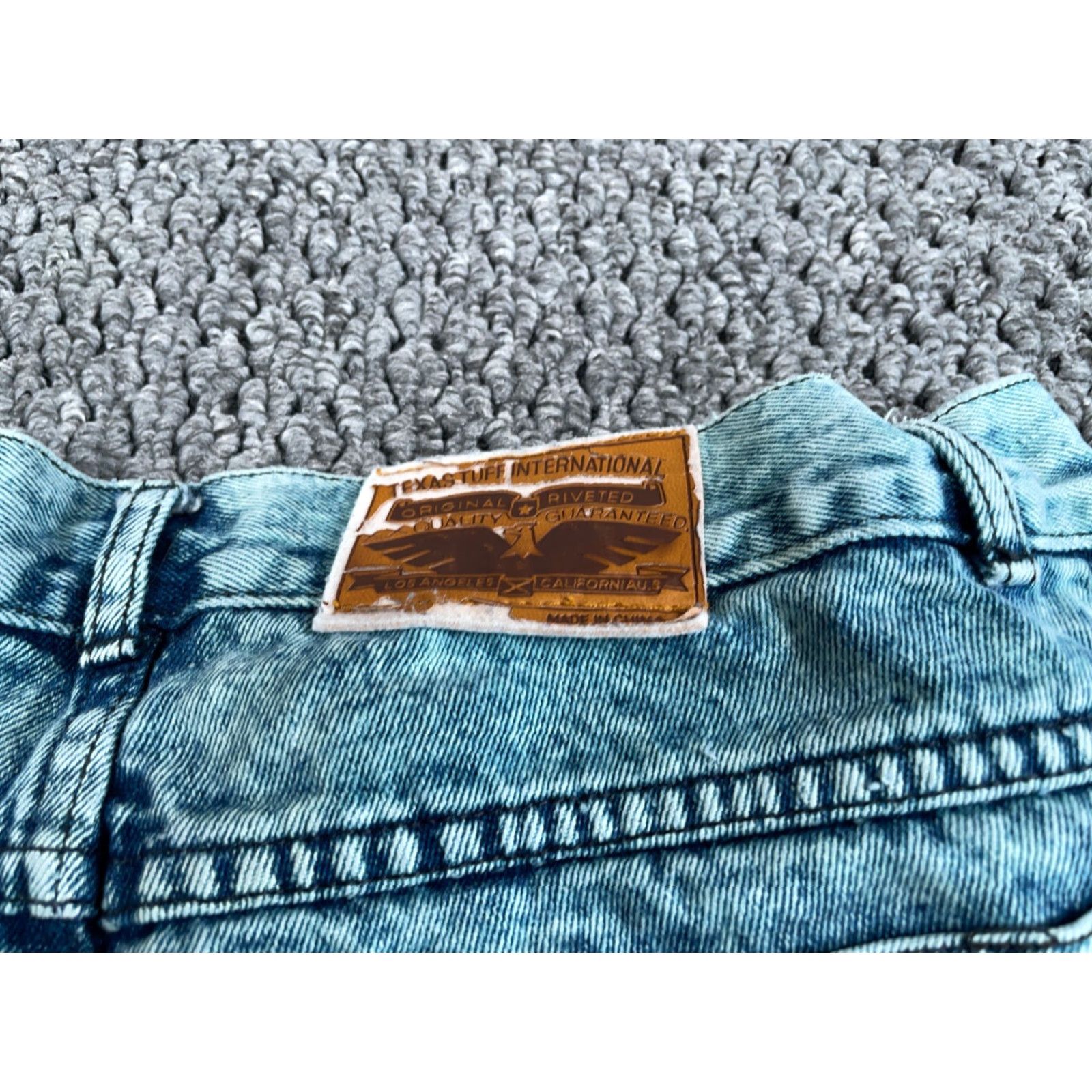 Denime VINTAGE 90s Acid Wash Tapered Leg Jeans Men's 32x30 Blue Denim Retro Size US 32 / EU 48 - 4 Thumbnail