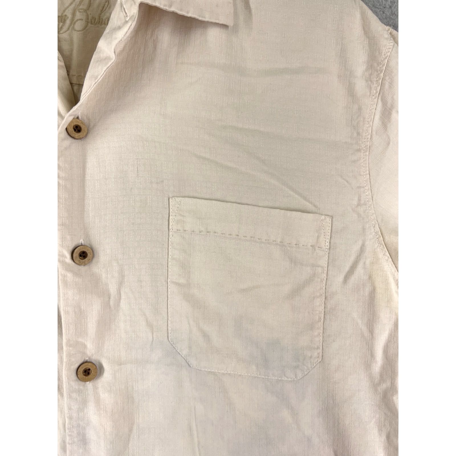 Tommy Bahama Tommy Bahama Shirt Mens Medium Beige 100% Silk Measure Twice Put Once Cocktails Size US M / EU 48-50 / 2 - 6 Thumbnail