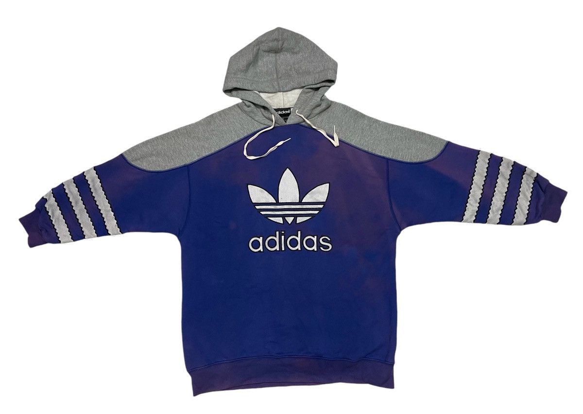 90s ADIDAS EMBROIDERY BIG LOGO HOODIE FADED