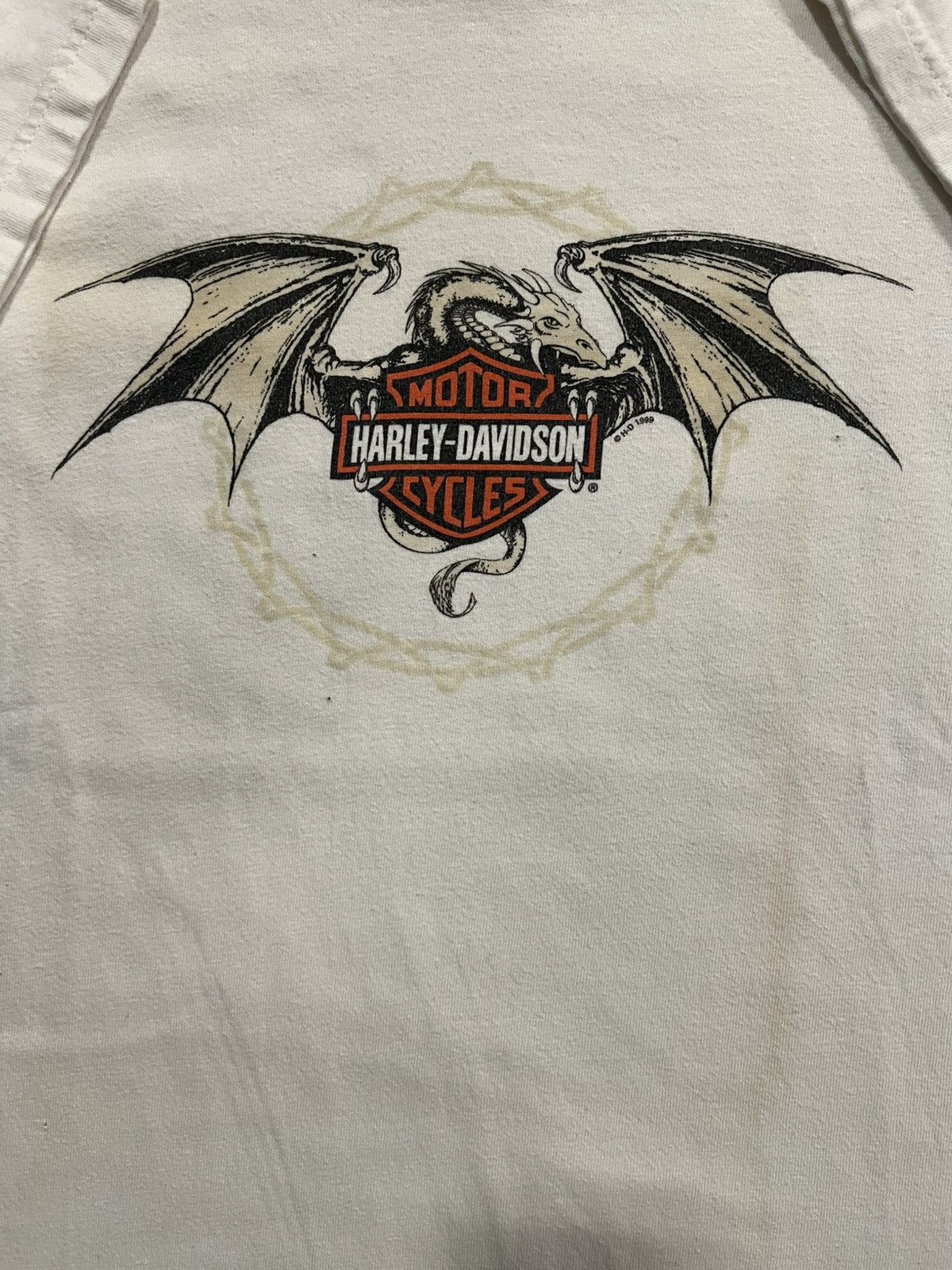 Harley Davidson Vintage 1999 Y2K Harley Davidson Dragon Tee Size S / US 4 / IT 40 - 3 Thumbnail