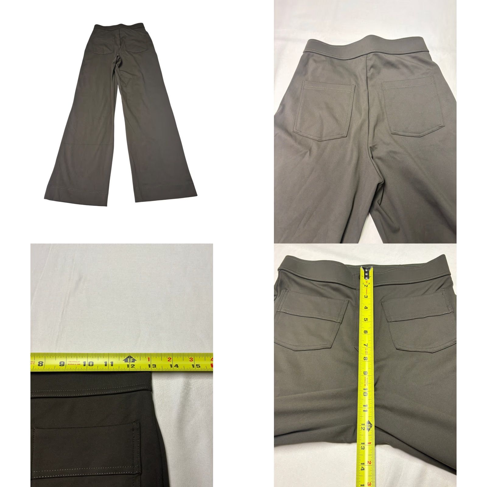 Vintage VINTAGE N/A Halara Womens High Waisted Wide Leg Pants Button Fly Olive Green S W26 L30 Size 28" / US 6 / IT 42 - 8 Thumbnail