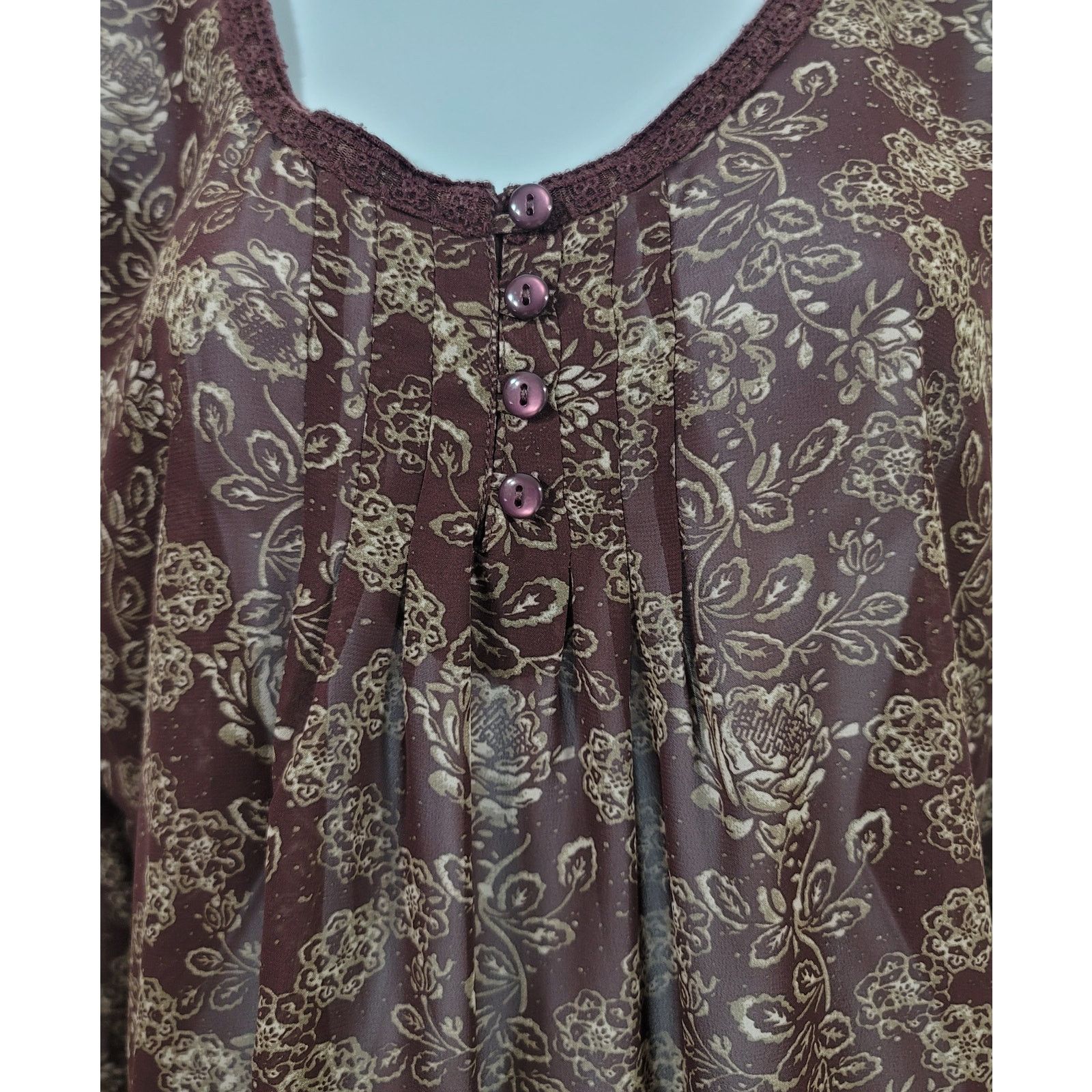 Other Charming Charlie Brown Floral Peplum Sheer Top Medium Size M / US 6-8 / IT 42-44 - 6 Thumbnail