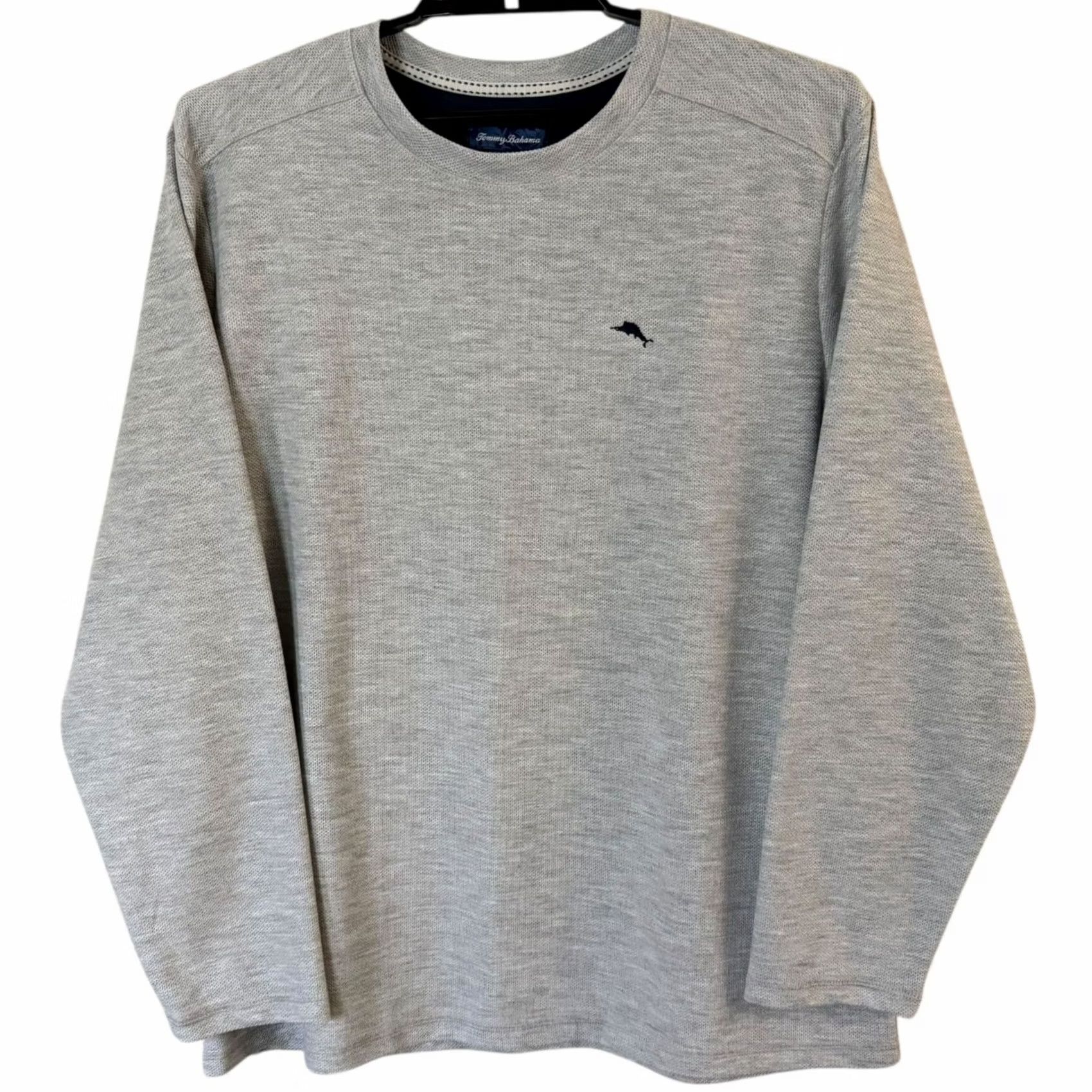 Tommy Bahama Tommy Bahama Textured Crewneck Shirt Gray Men's XL Lounge Long-Sleeve Pullover Size US XL / EU 56 / 4 - 2 Thumbnail