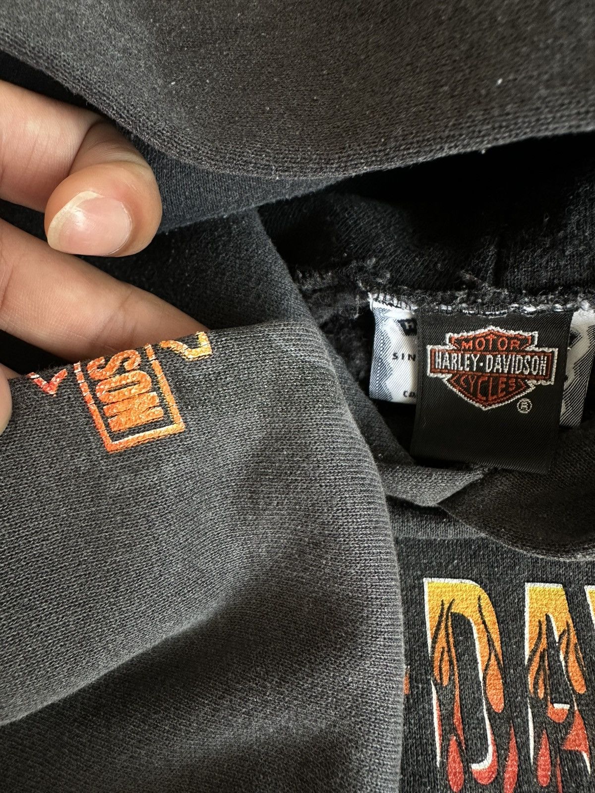 Harley Davidson Vintage 90’s Harley Davidson Hoodie Flame Fire Flaming USA Size US M / EU 48-50 / 2 - 4 Thumbnail