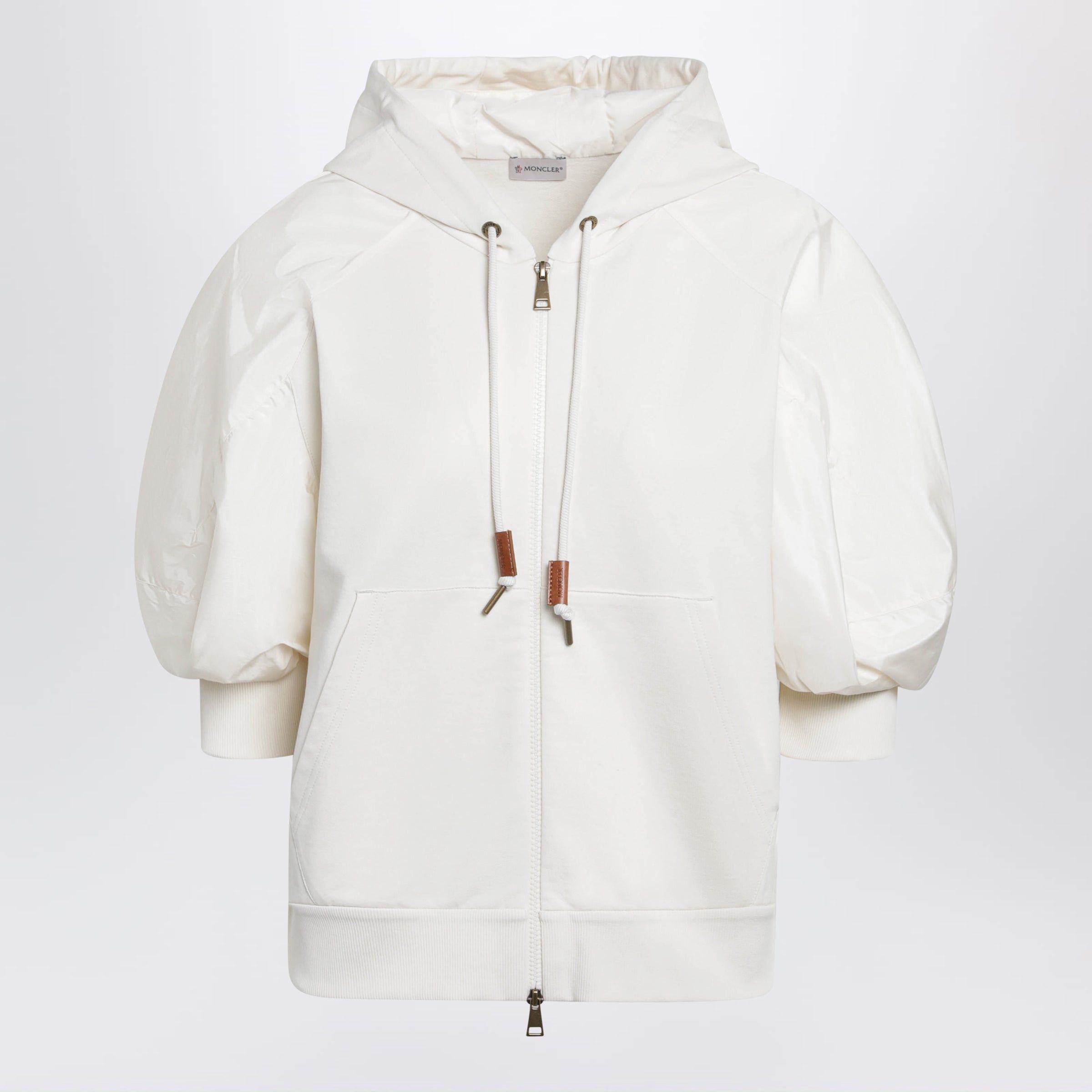 Moncler Moncler White Short-Sleeve Jersey Sweatshirt Size M / US 6-8 / IT 42-44 - 1 Thumbnail