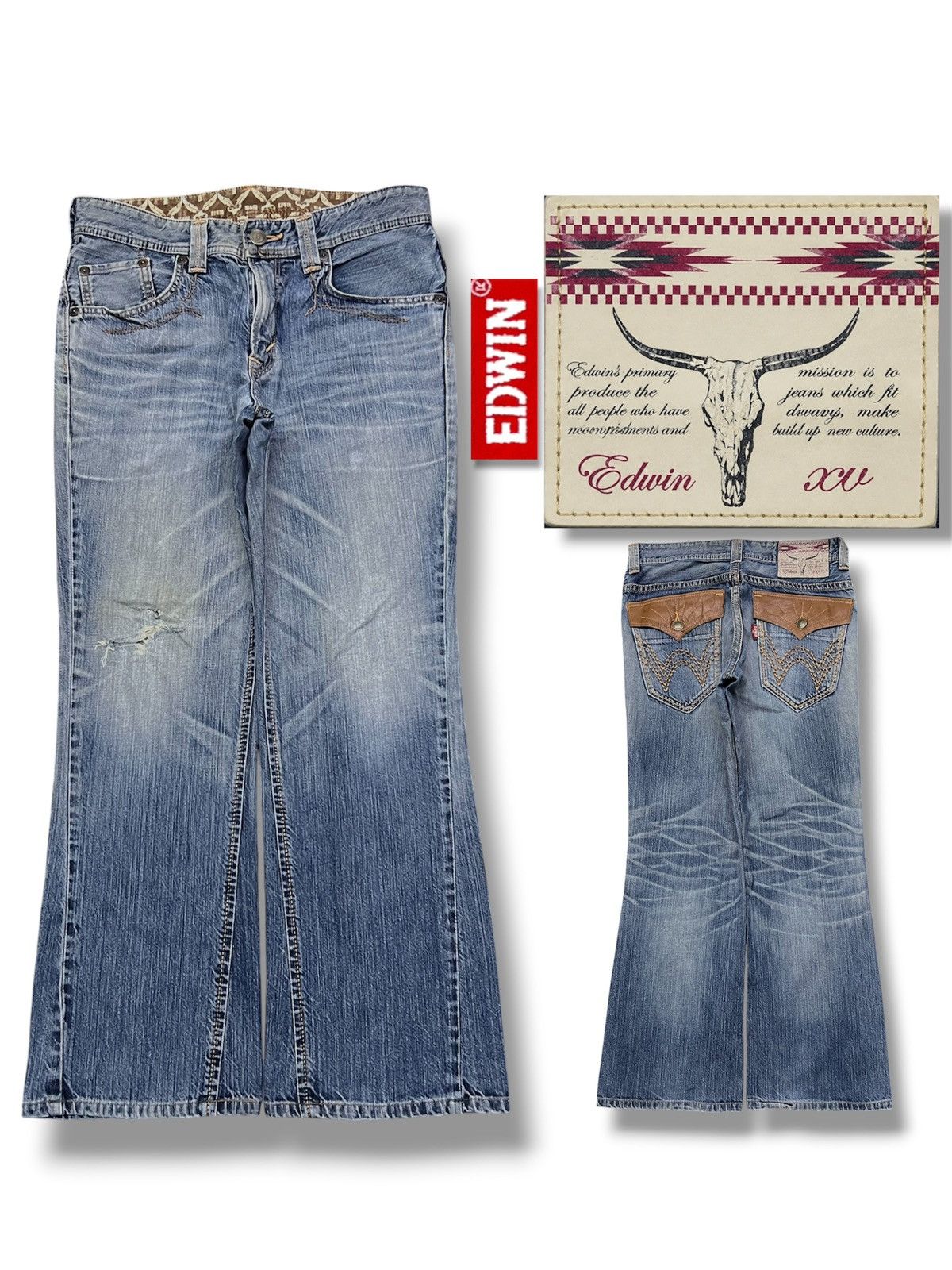 Edwin Bootcut Vintage Edwin 431 Japan - Faded, Distressed Jeans Size US 34 / EU 50 - 1 Thumbnail
