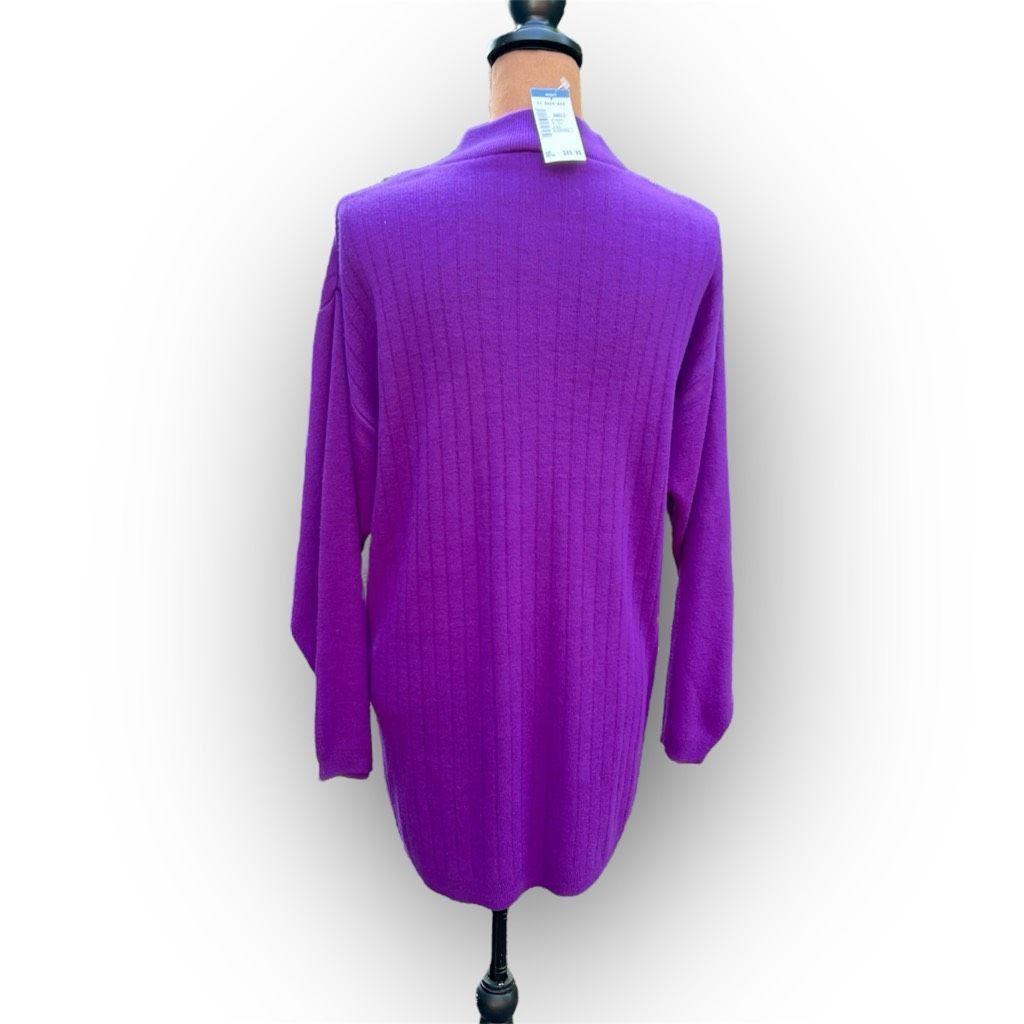 Vintage Kelly Stevens Vintage Purple Ribbed Mock Neck Long Sleeve Sw Size S / US 4 / IT 40 - 2 Thumbnail