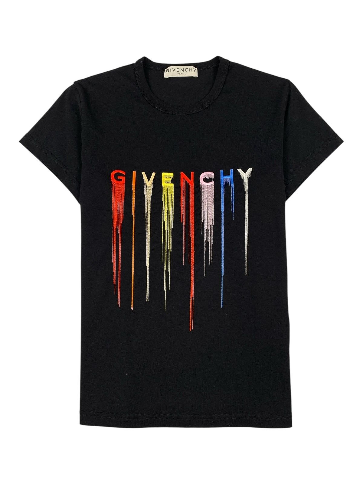 Givenchy Paint Effect Embroidered Logo T-shirt Size US S / EU 44-46 / 1 - 1 Thumbnail