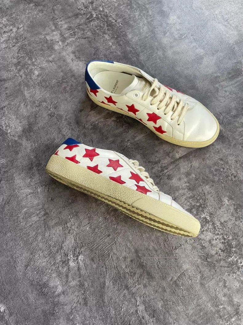 Saint Laurent Paris Saint Laurent Paris Red and White Patchwork Star Canvas Sh Size US 6 / EU 39 - 2 Thumbnail