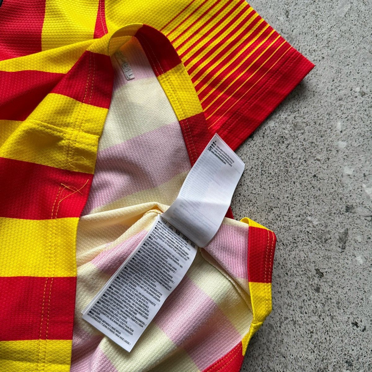 Nike Nike x FC Barcelona Mens Soccer Jersey Yellow Red Striped Size US XS / EU 42 / 0 - 7 Thumbnail