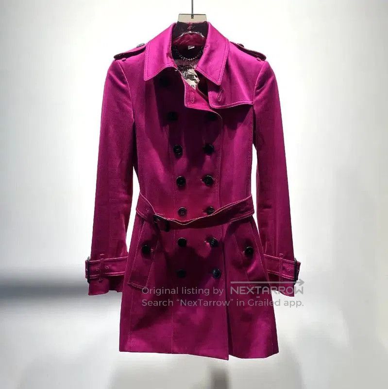 Burberry Burberry S Size Coral Cotton Trench Coat. Size S / US 4 / IT 40 - 1 Thumbnail