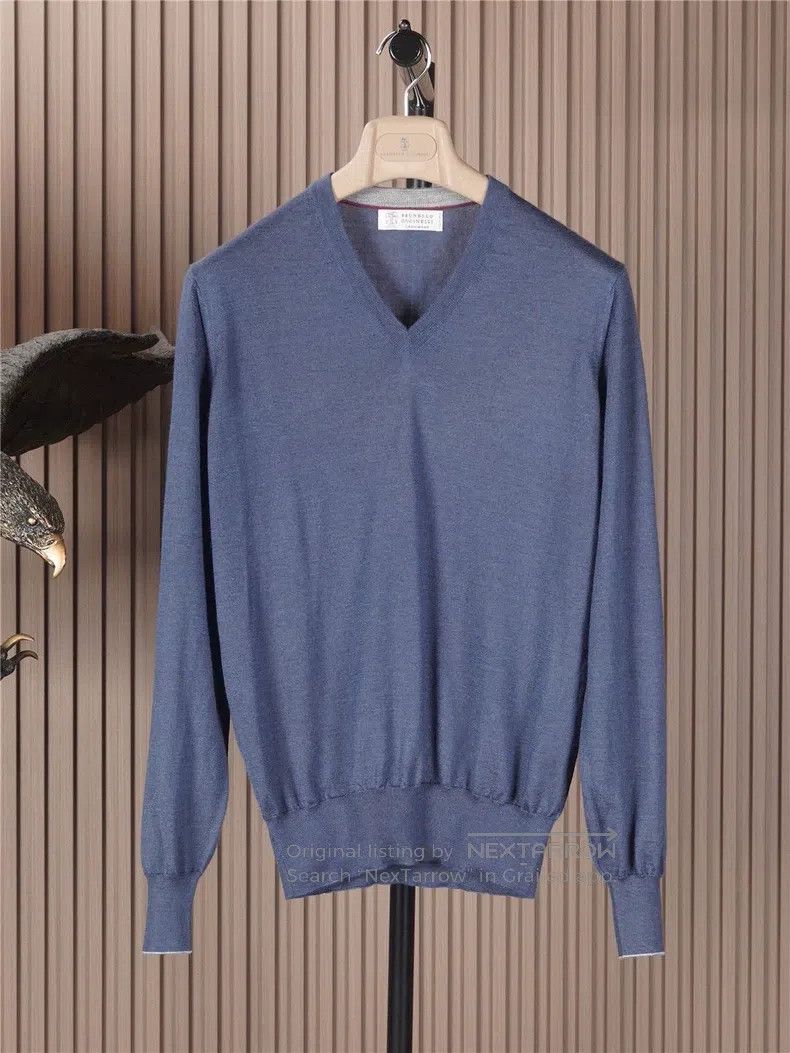 Brunello Cucinelli Cashmere and Silk Blended Knit Sweater