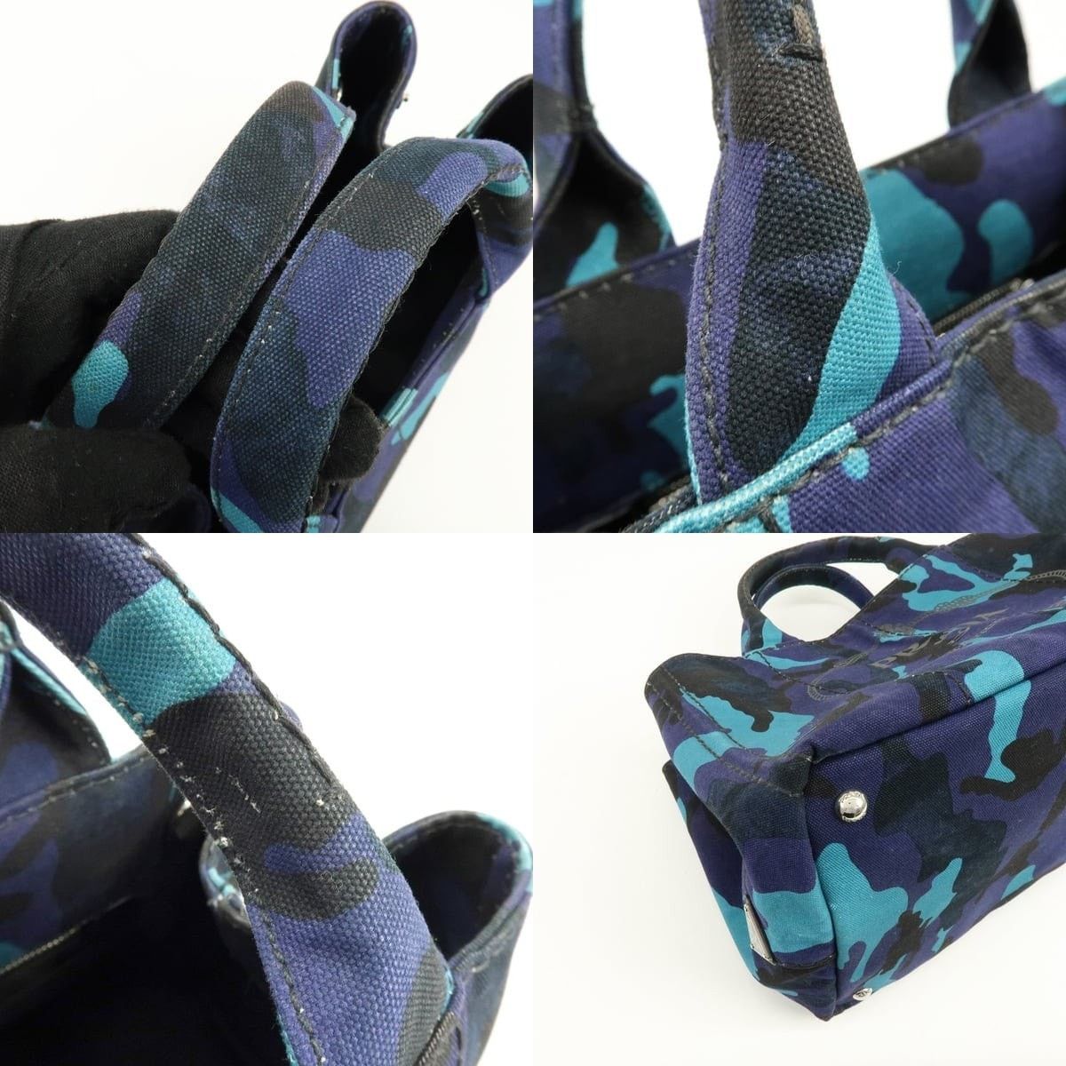 Prada Prada Canapa Tote Canvas Blue Size ONE SIZE - 4 Thumbnail