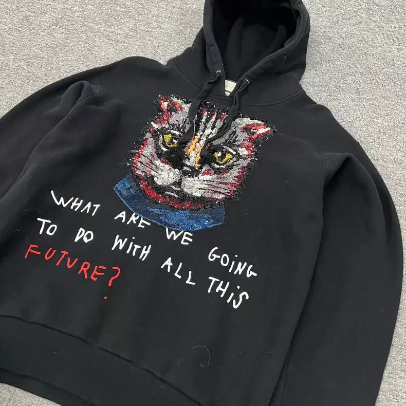 Gucci Gucci Heavy industry sequin cat hooded sweatshirt 2502-Next Size US XS / EU 42 / 0 - 3 Thumbnail