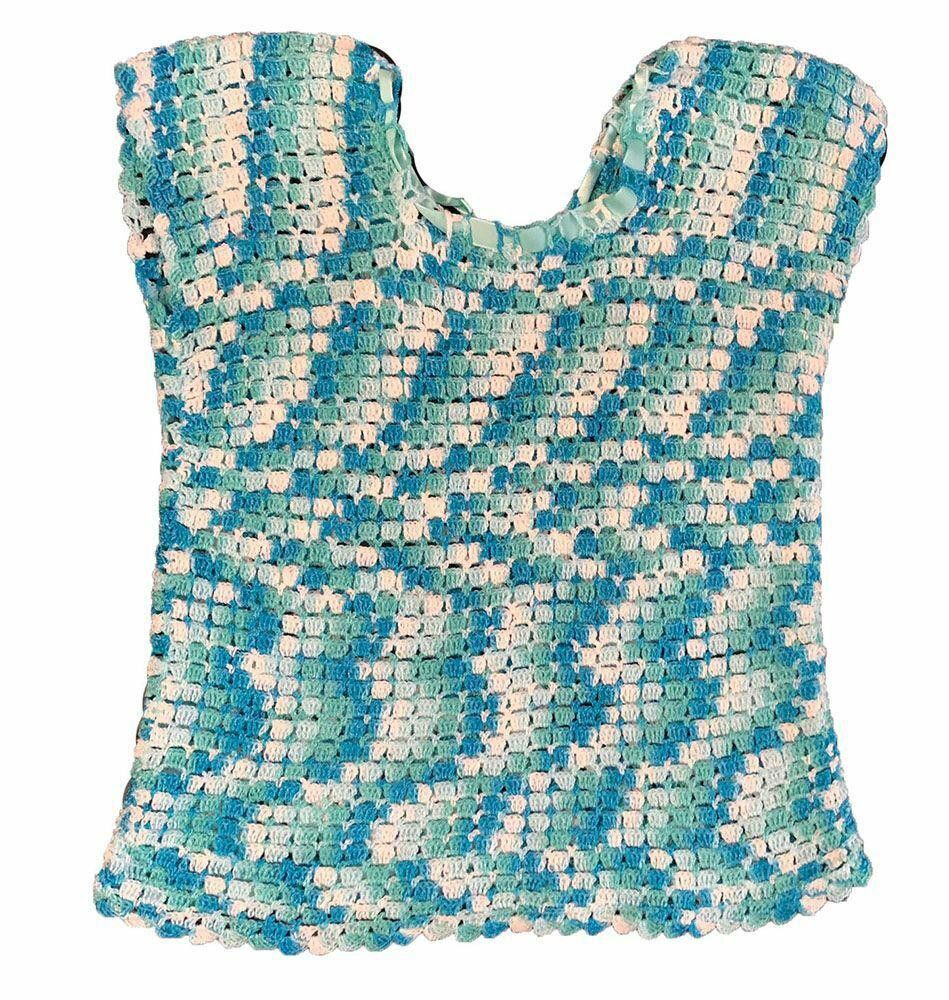 Designer Pre Owned Blue Crocheted Blouse M Size M / US 6-8 / IT 42-44 - 2 Thumbnail