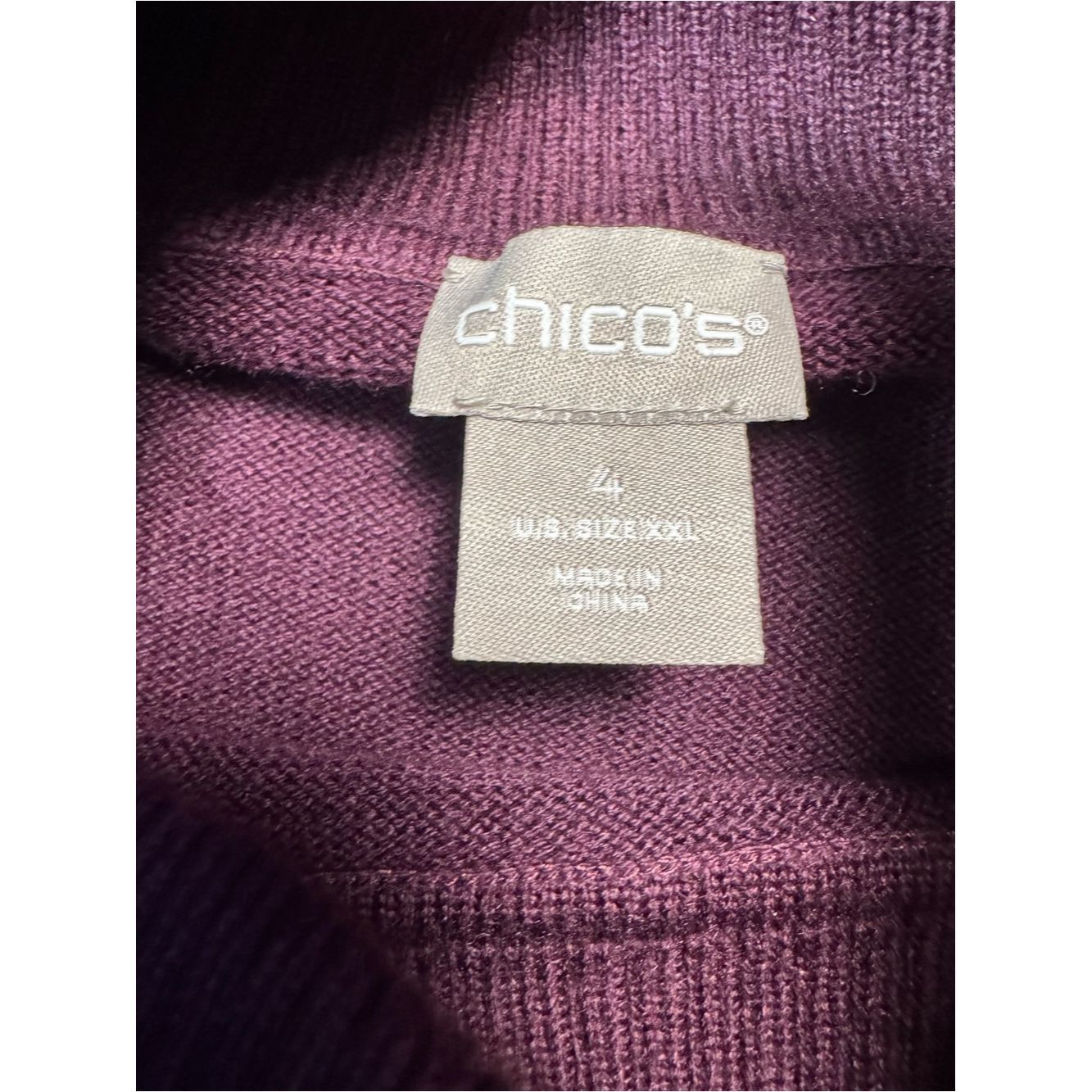 Chicos Chico's Plum Asymmetric Cowl Neck Tunic Sweater Size 4 US X Size XXL / US 16-18 / IT 52-54 - 7 Thumbnail