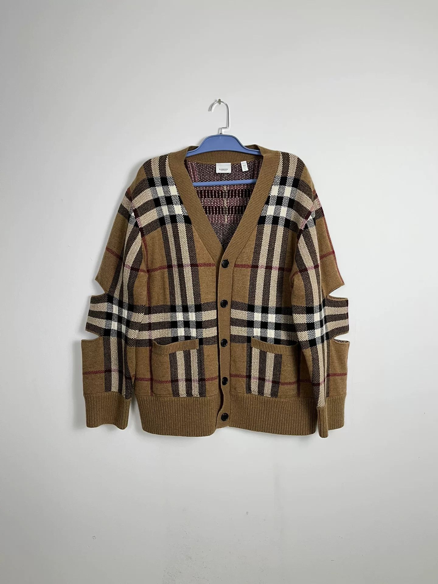 Burberry Burberry Check Wool-Cashmere Cardigan Size US L / EU 52-54 / 3 - 1 Thumbnail
